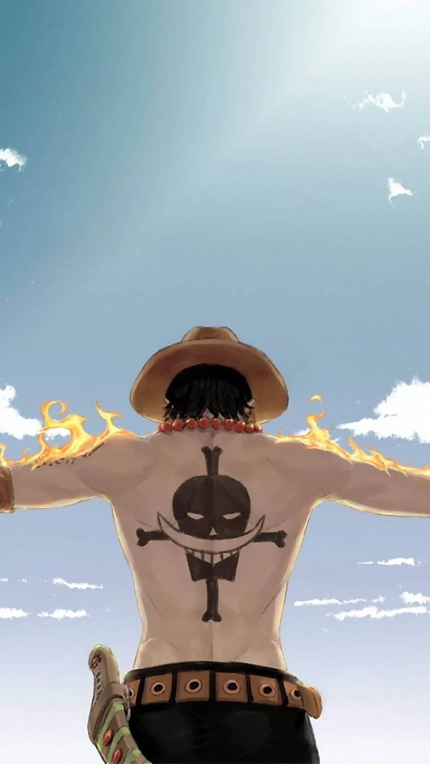 Луффі у вогні One Piece для iPhone Шпалери