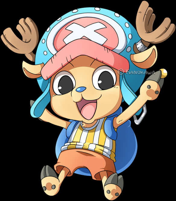 One Piece Тоні Тоні Чоппер весела поза Шпалери