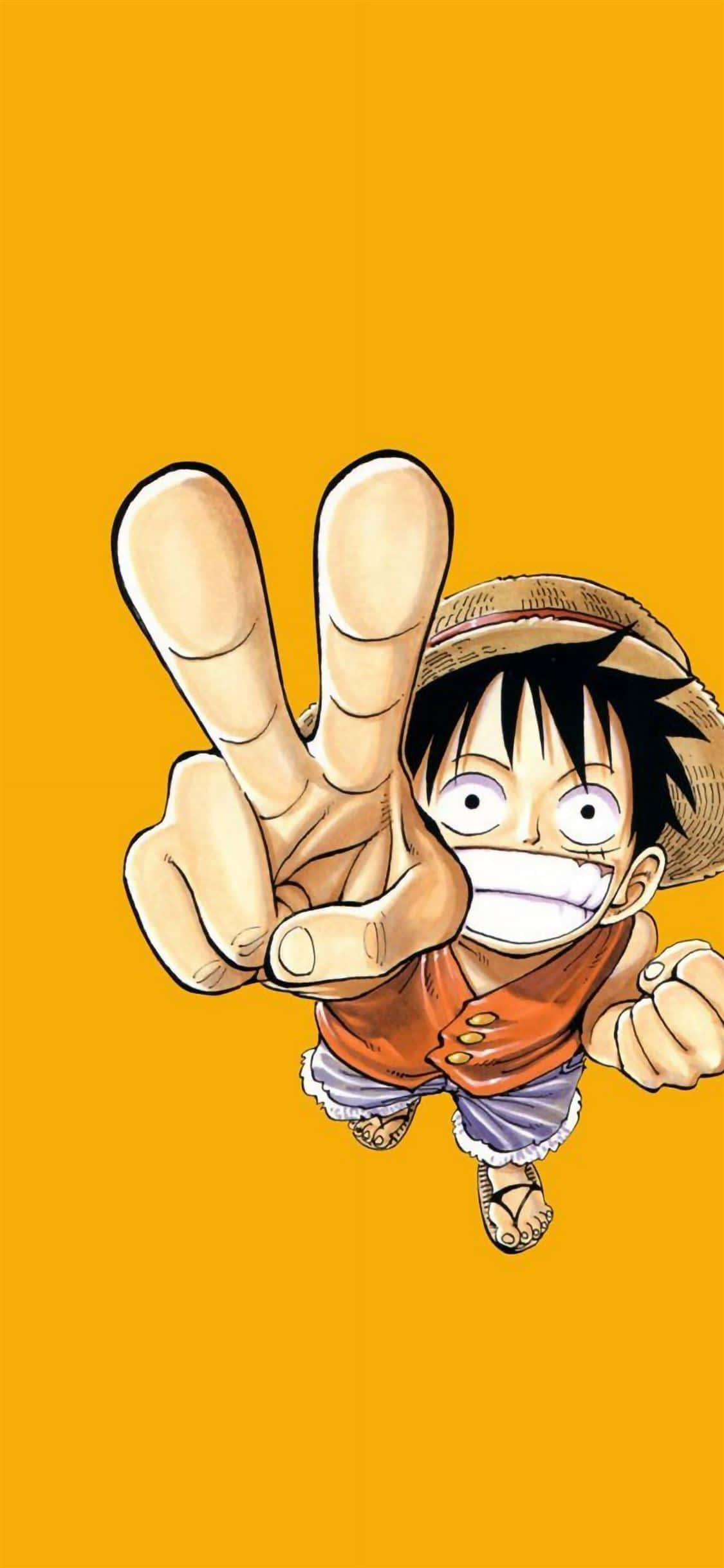 One Piece Луффи Знак Мира Картинка Шпалери