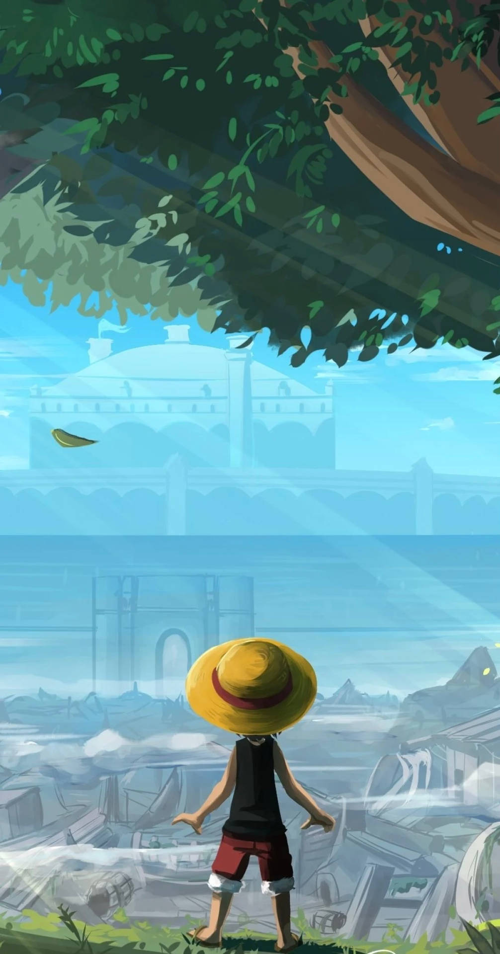 One Piece Luffy цифровий малюнок шпалери для iPhone — One Piece Шпалери
