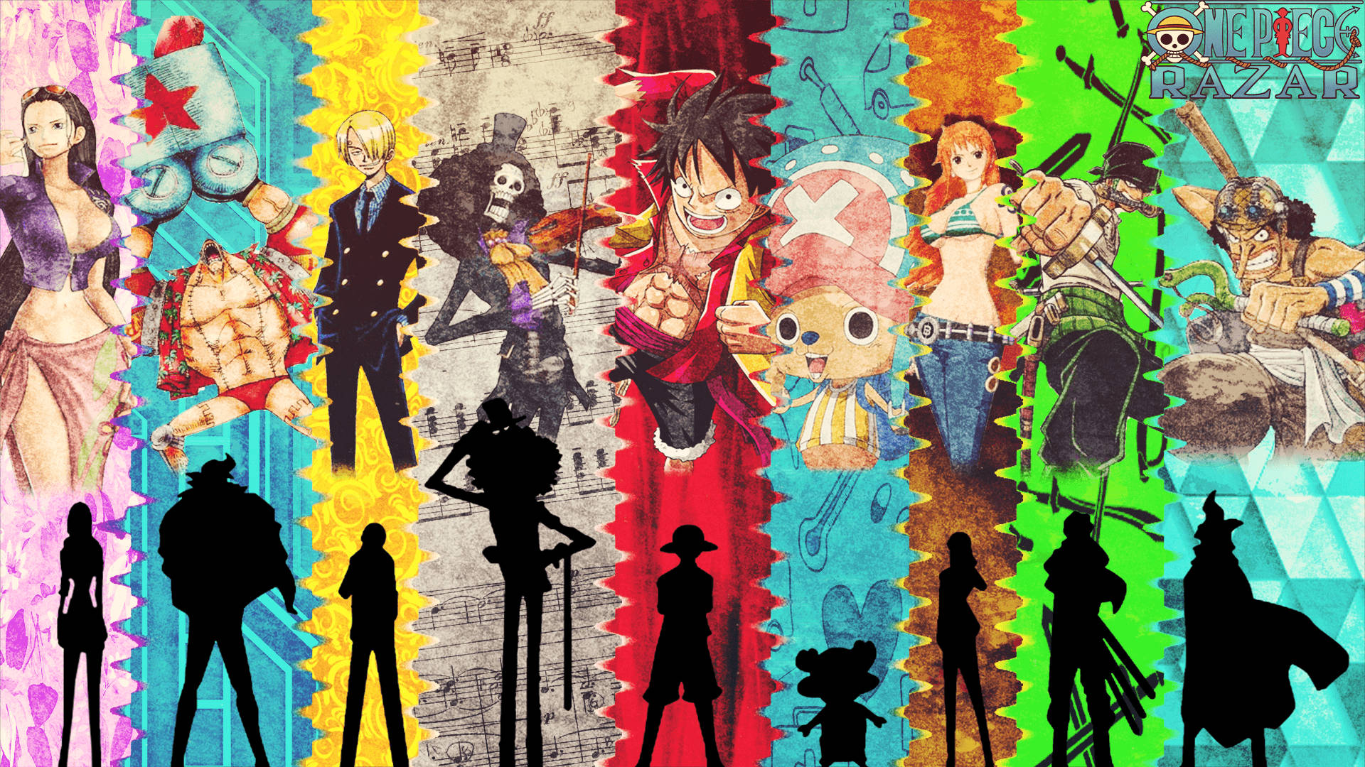 Кольорове зображення улюбленого пірата Манкі Д. Луффі з One Piece. Шпалери
