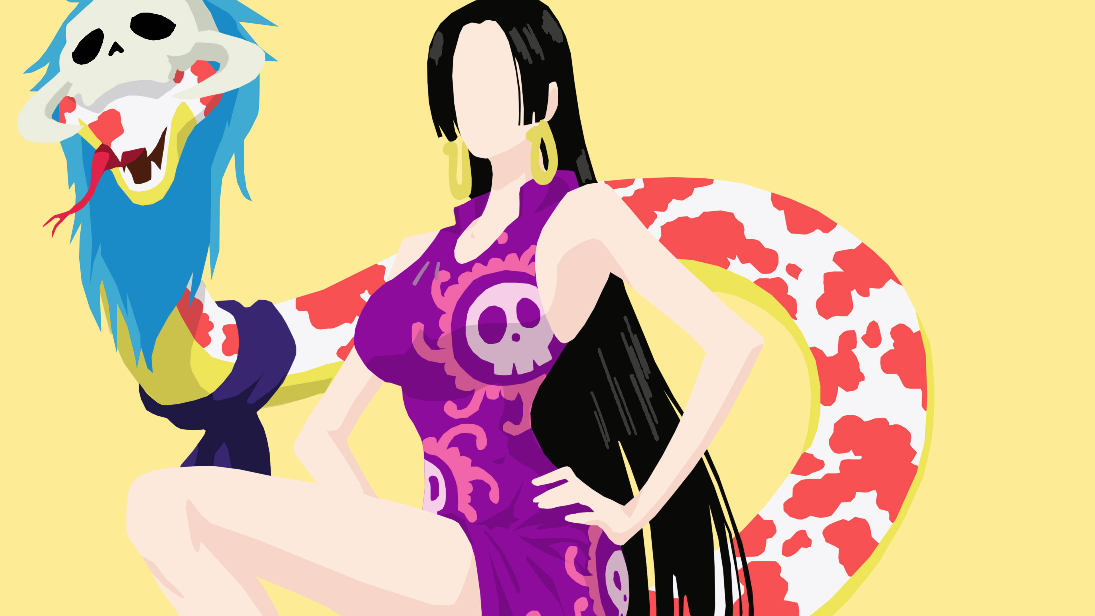 One Piece PFP Боа Хенкок Мінімалізм Шпалери