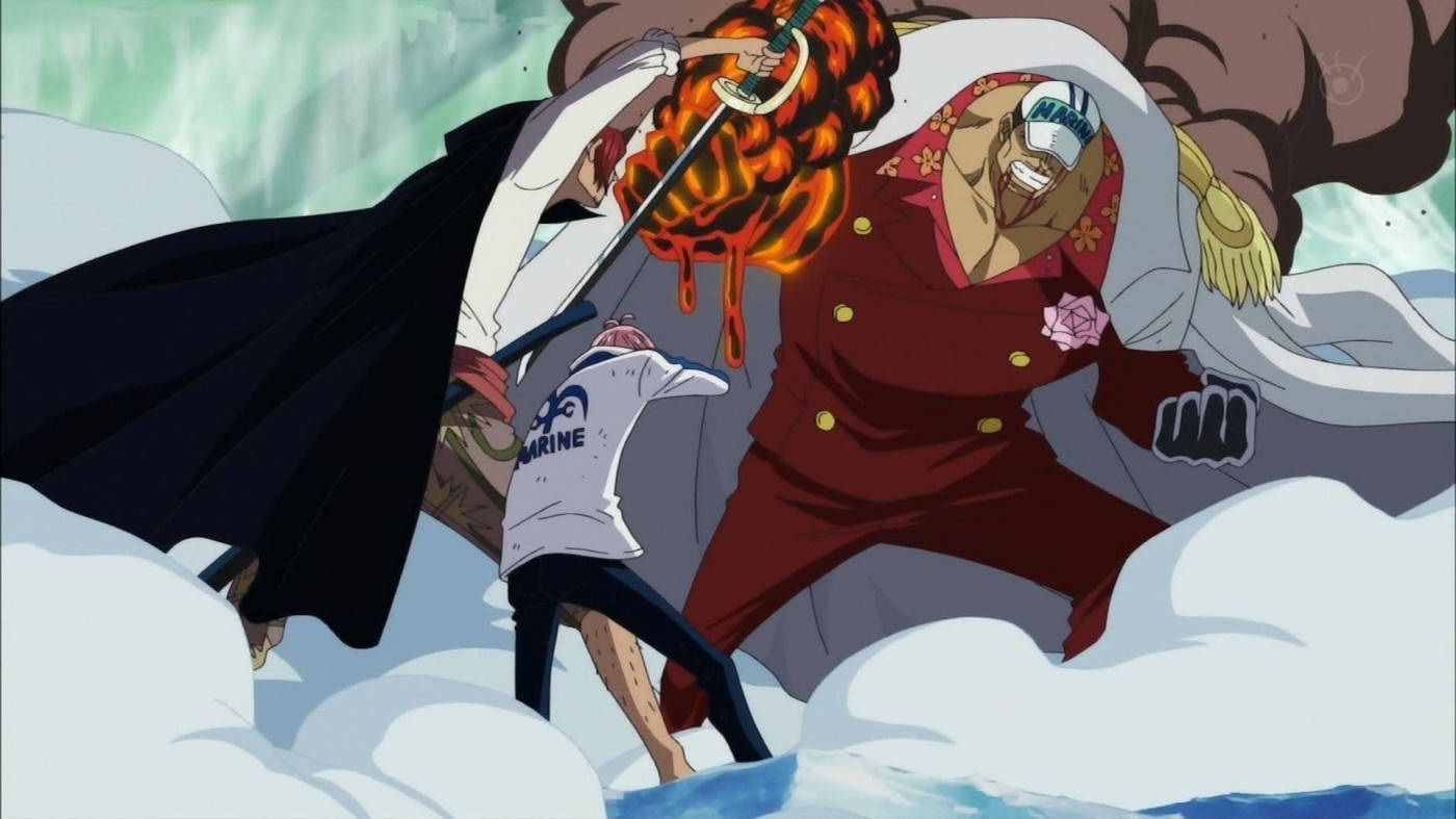 Акайну б'ється з Шенксом One Piece Шпалери