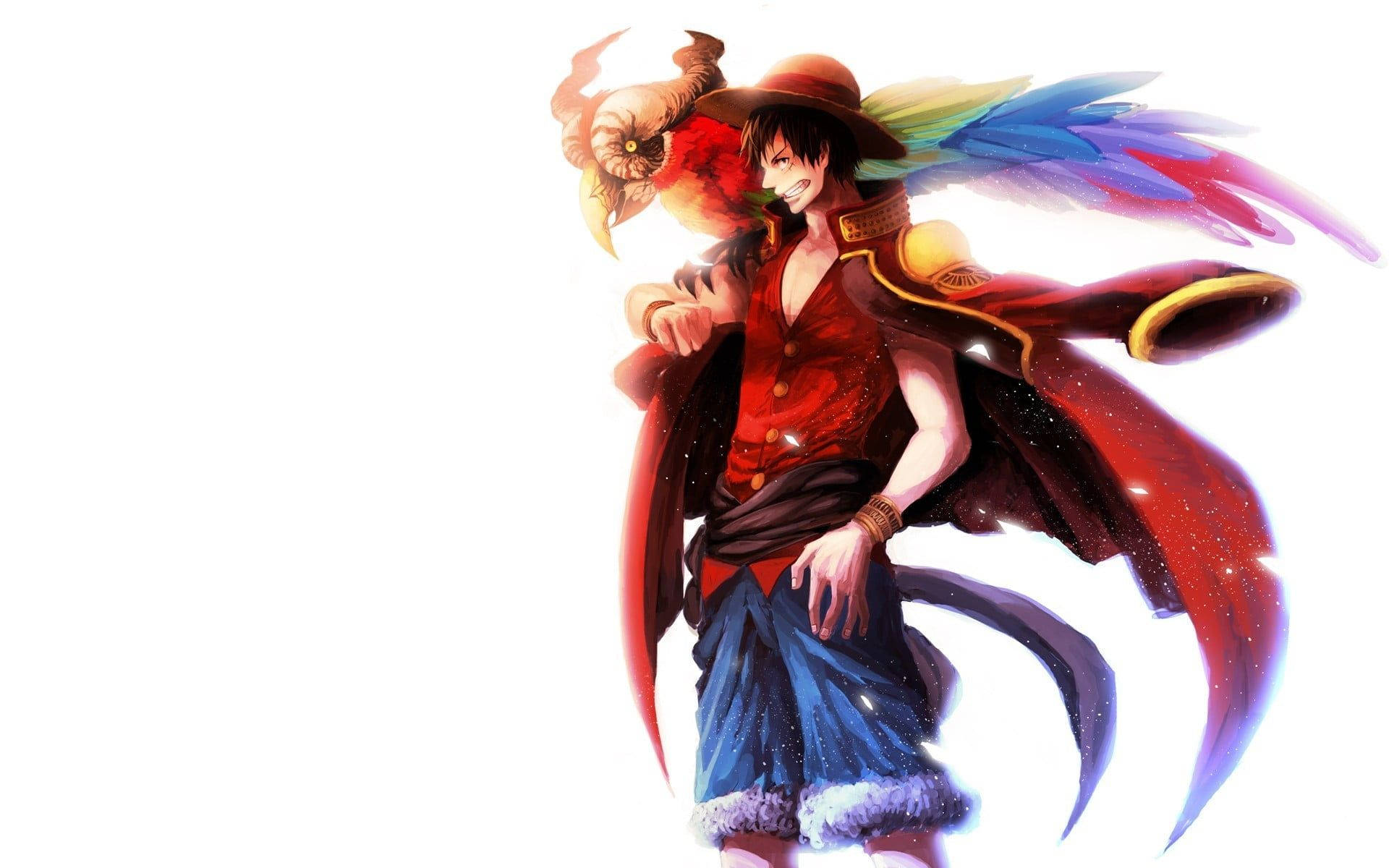 Луффі та папуга One Piece для робочого столу Шпалери