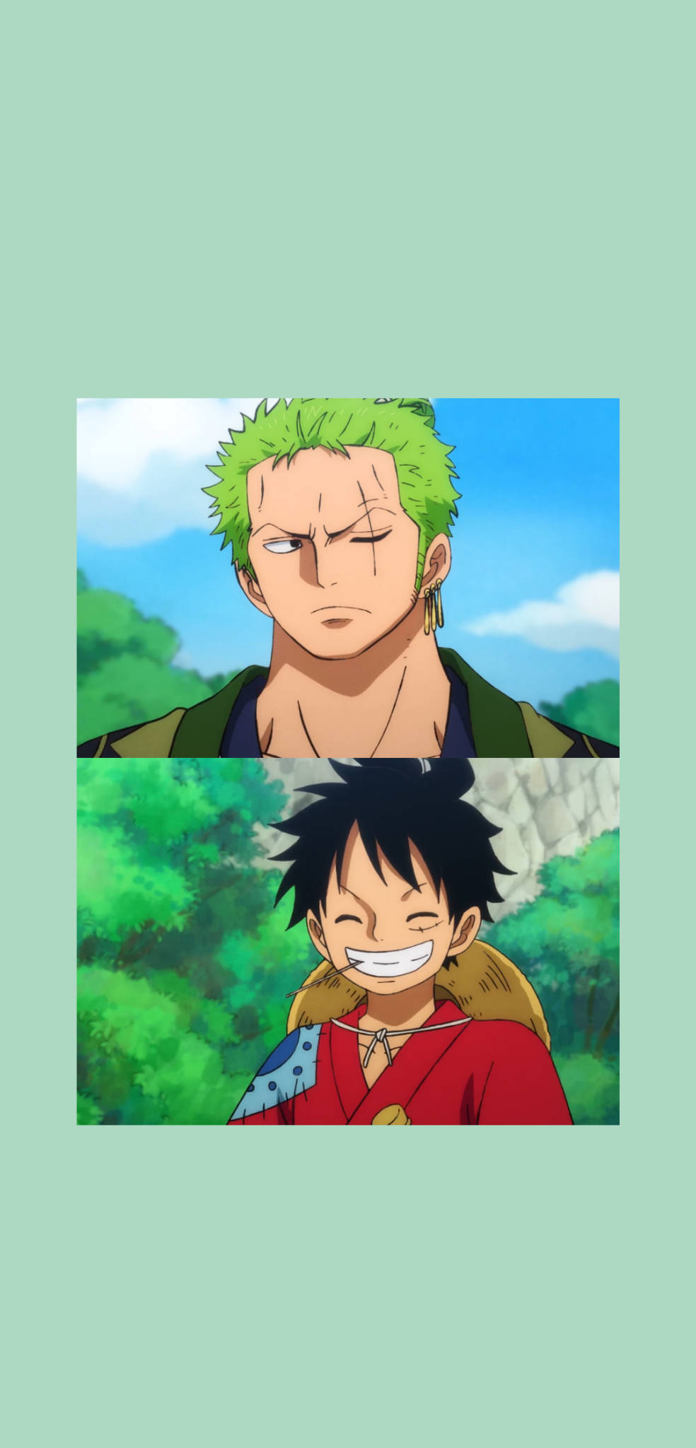 Луффі та Зоро дует з One Piece для мобільного Шпалери