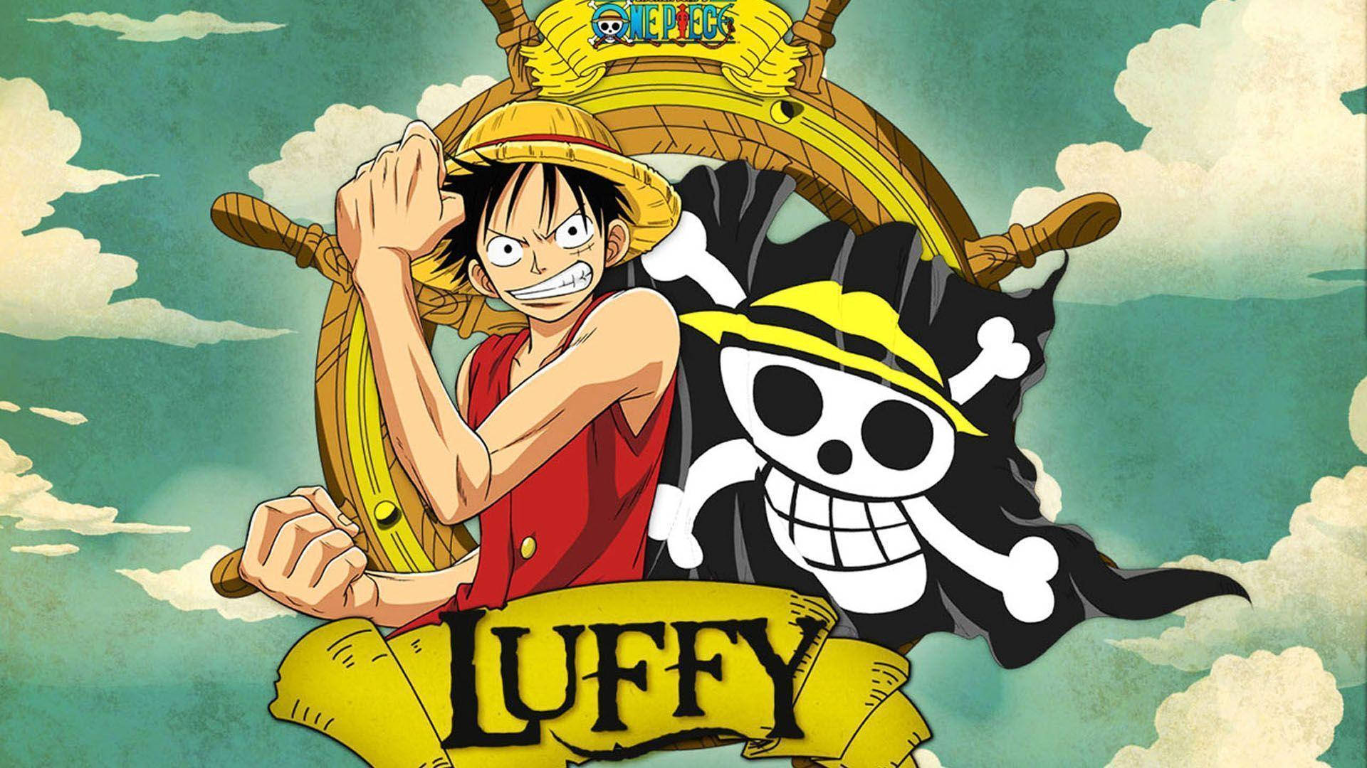 One Piece Луффі з прапором Чоппера Шпалери