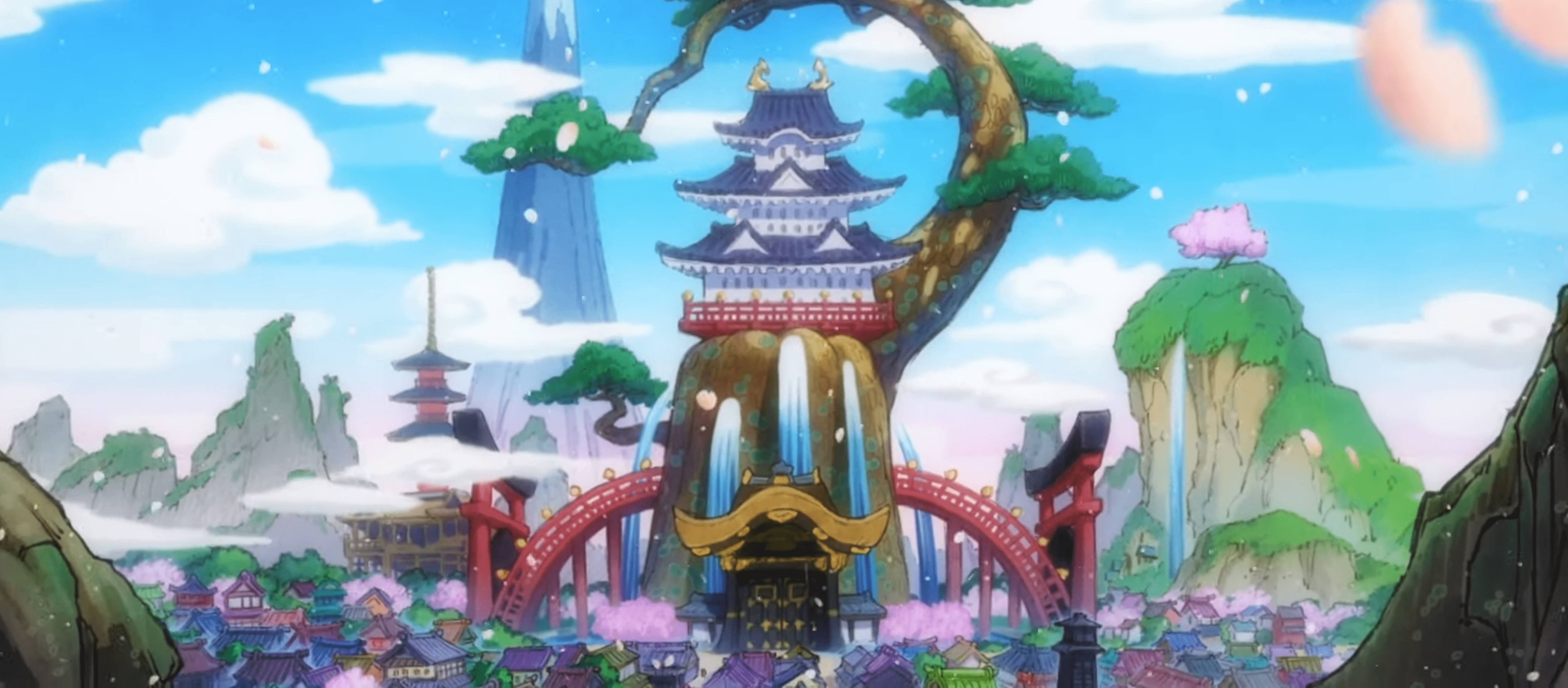One Piece Wano 4K Храм вдень Шпалери