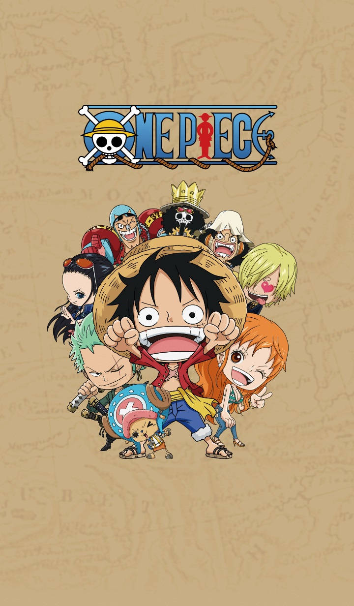 One Piece Телефон Чиби Пираты Соломенной Шляпы Шпалери