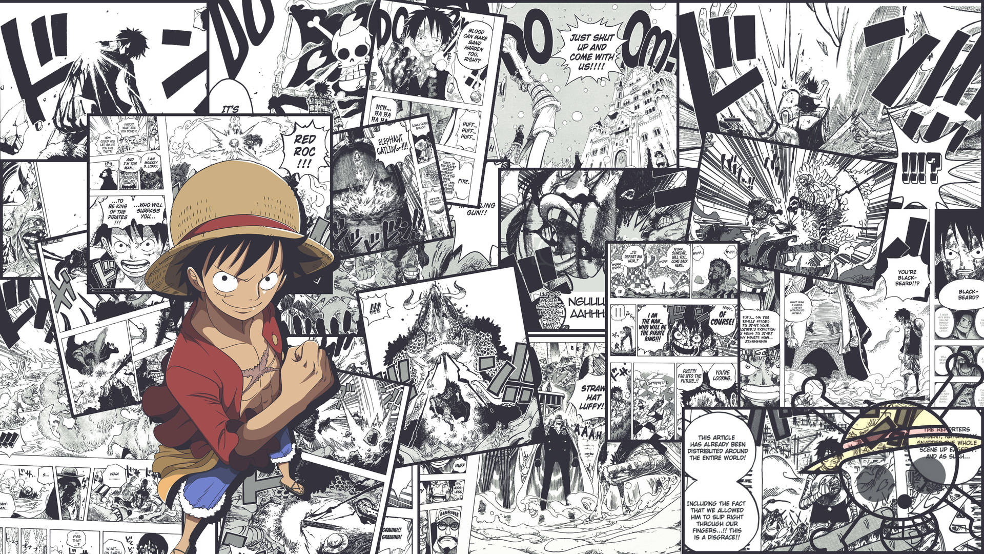 One Piece десктопні панелі манги Шпалери