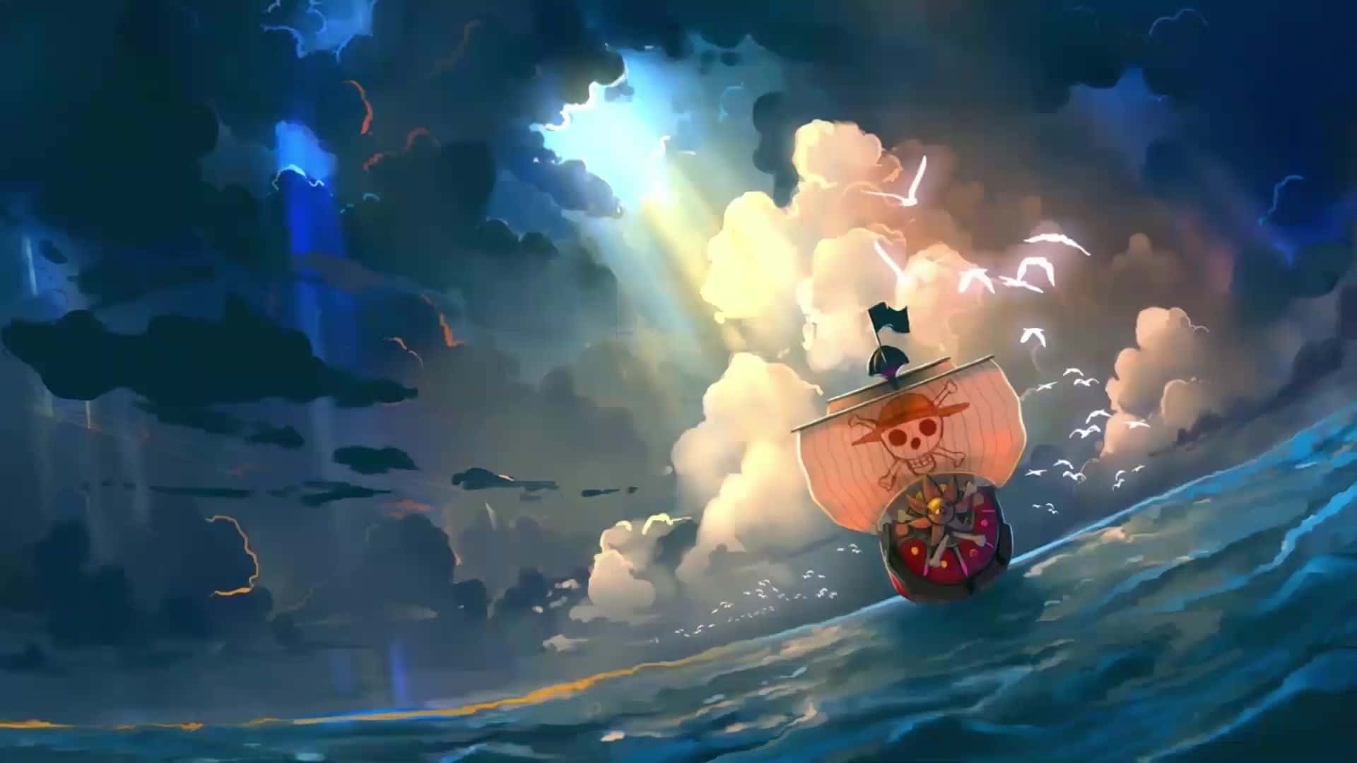 One Piece Крутий Піратський Корабель Шпалери