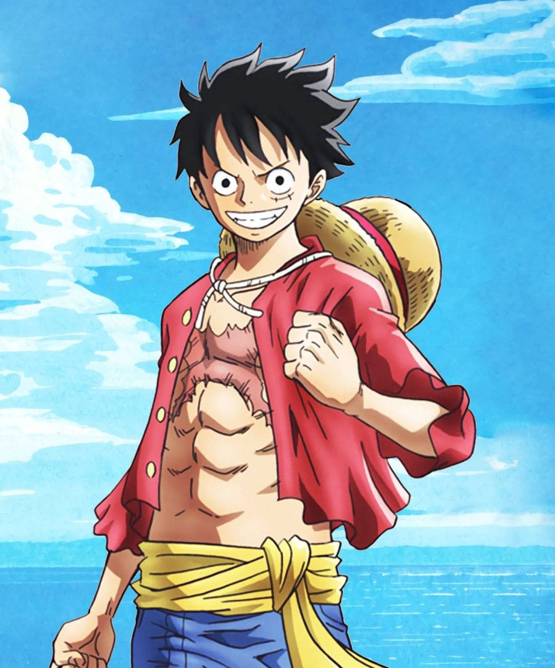 One Piece Луффі PFP успішна поза з ефектом вітру Шпалери