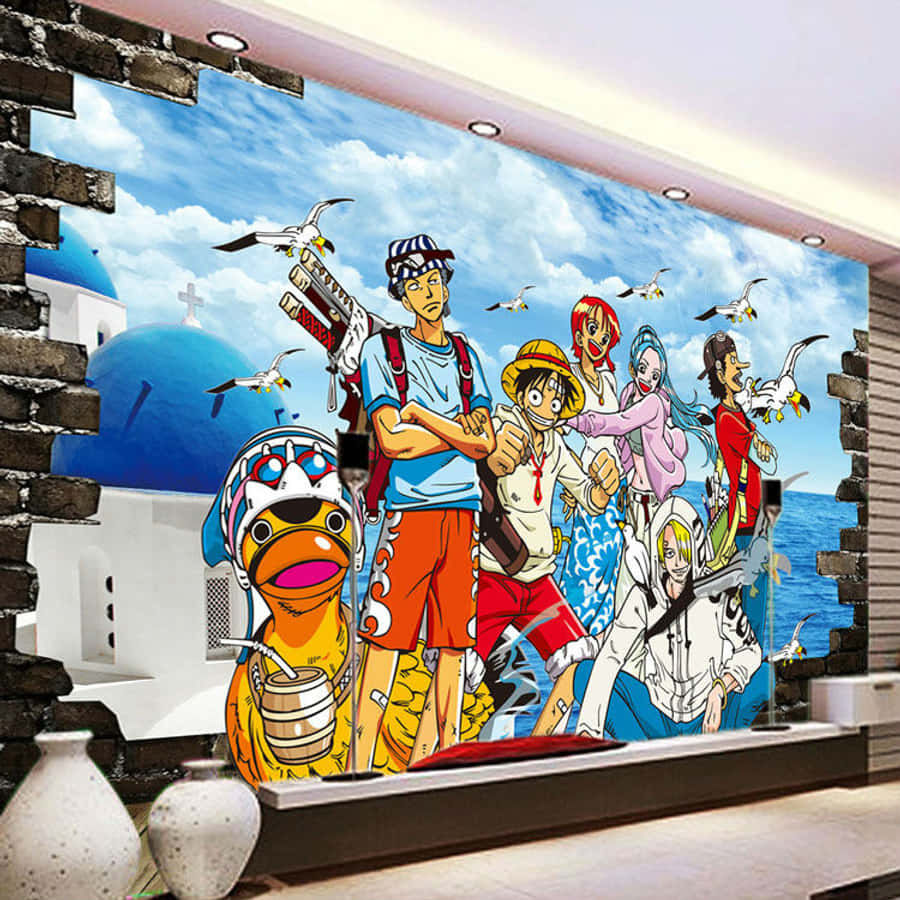 One Piece Японське аніме на стіні спальні Шпалери