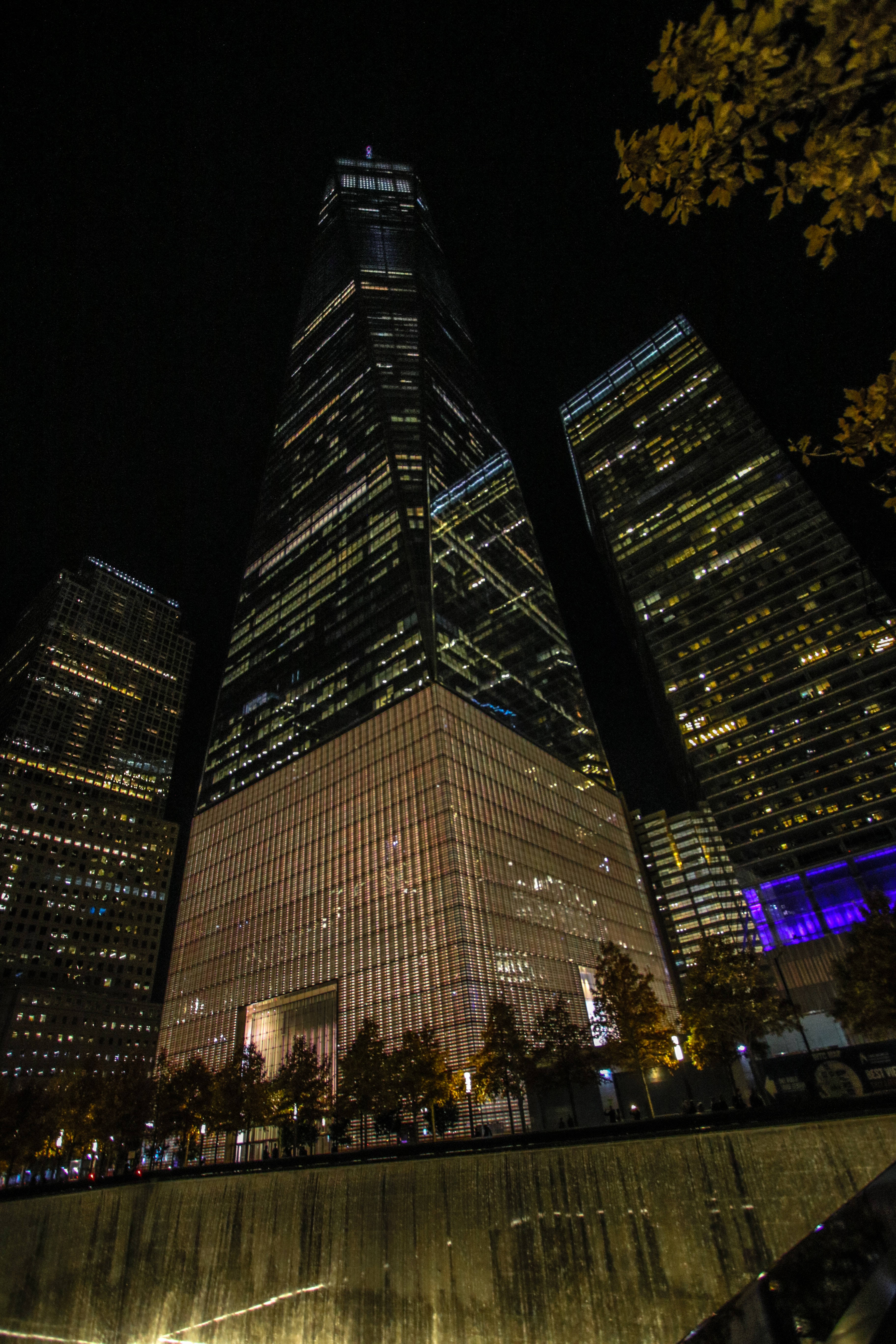 One World Trade Center Нью-Йорк Ночь iPhone Шпалери