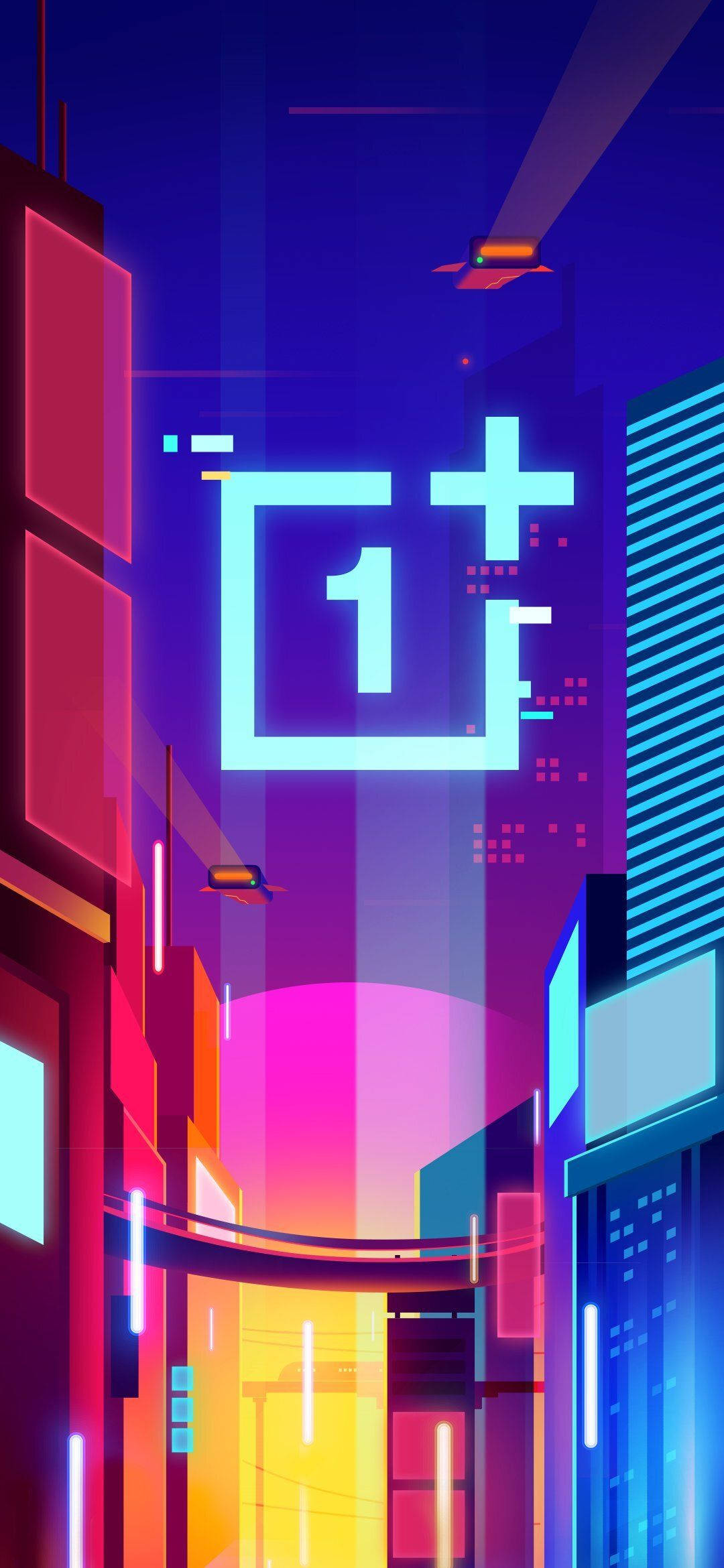 OnePlus City Lights Art Шпалери