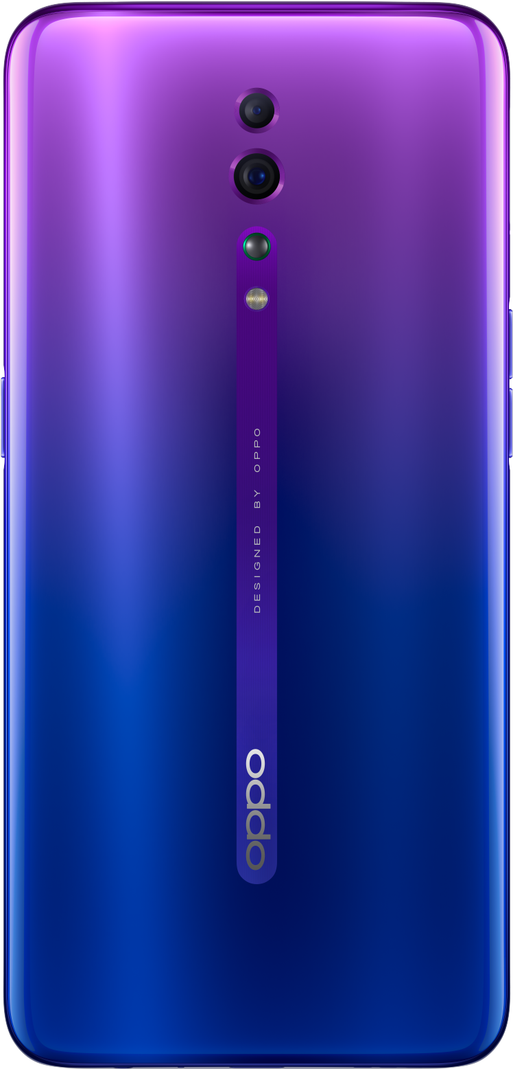 Смартфон Oppo с фиолетовым градиентом и дизайном задней камеры Шпалери