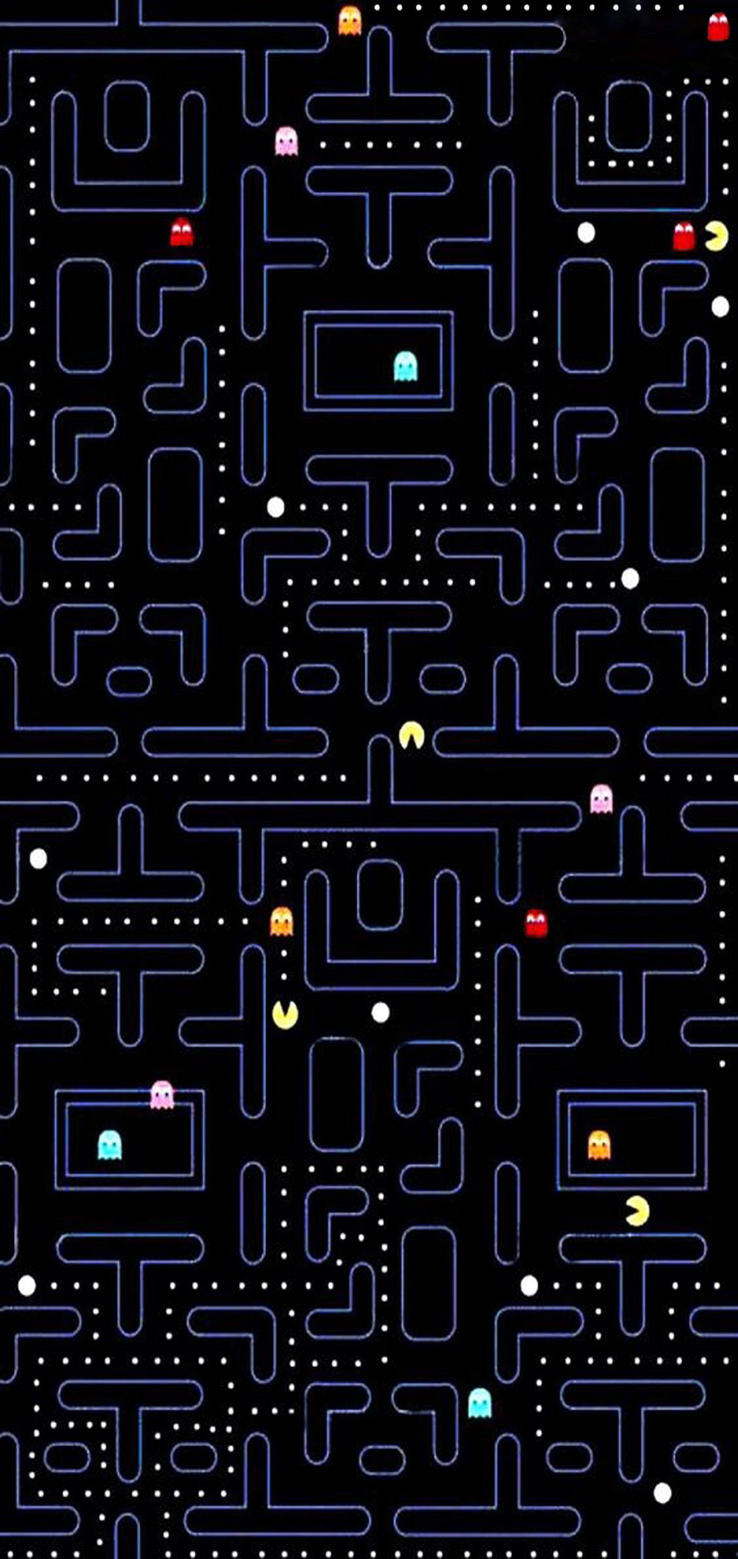 Интерфейс PAC-MAN на Samsung Galaxy S10 Plus Шпалери