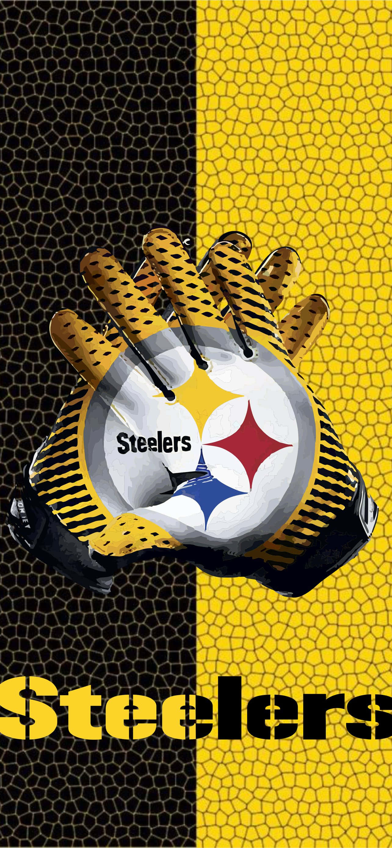 Логотип Pittsburgh Steelers на рукавичках Шпалери