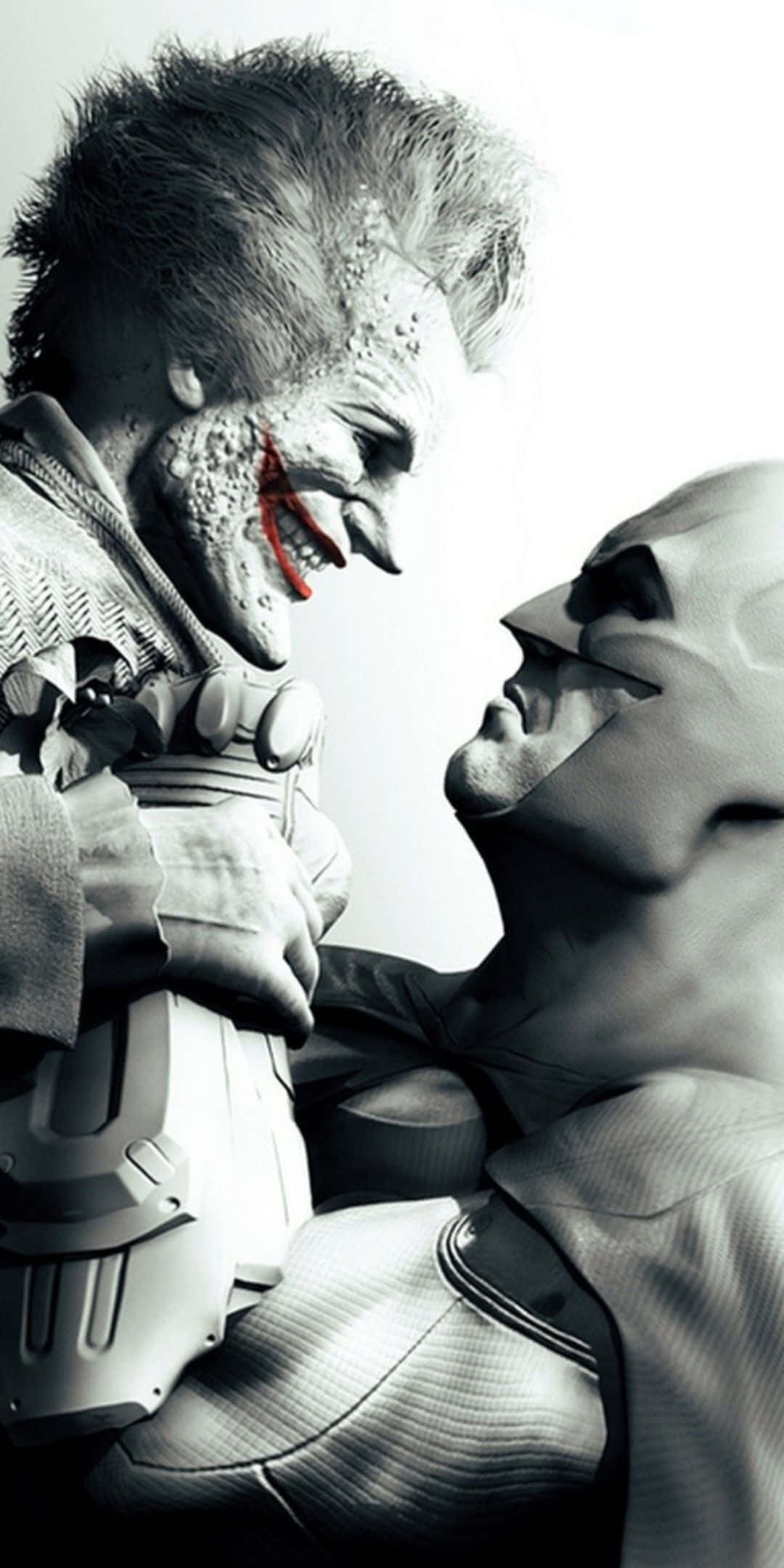 Pixel 3 Джокер і Бетмен Arkham City відеогра чорно-білий фон Шпалери
