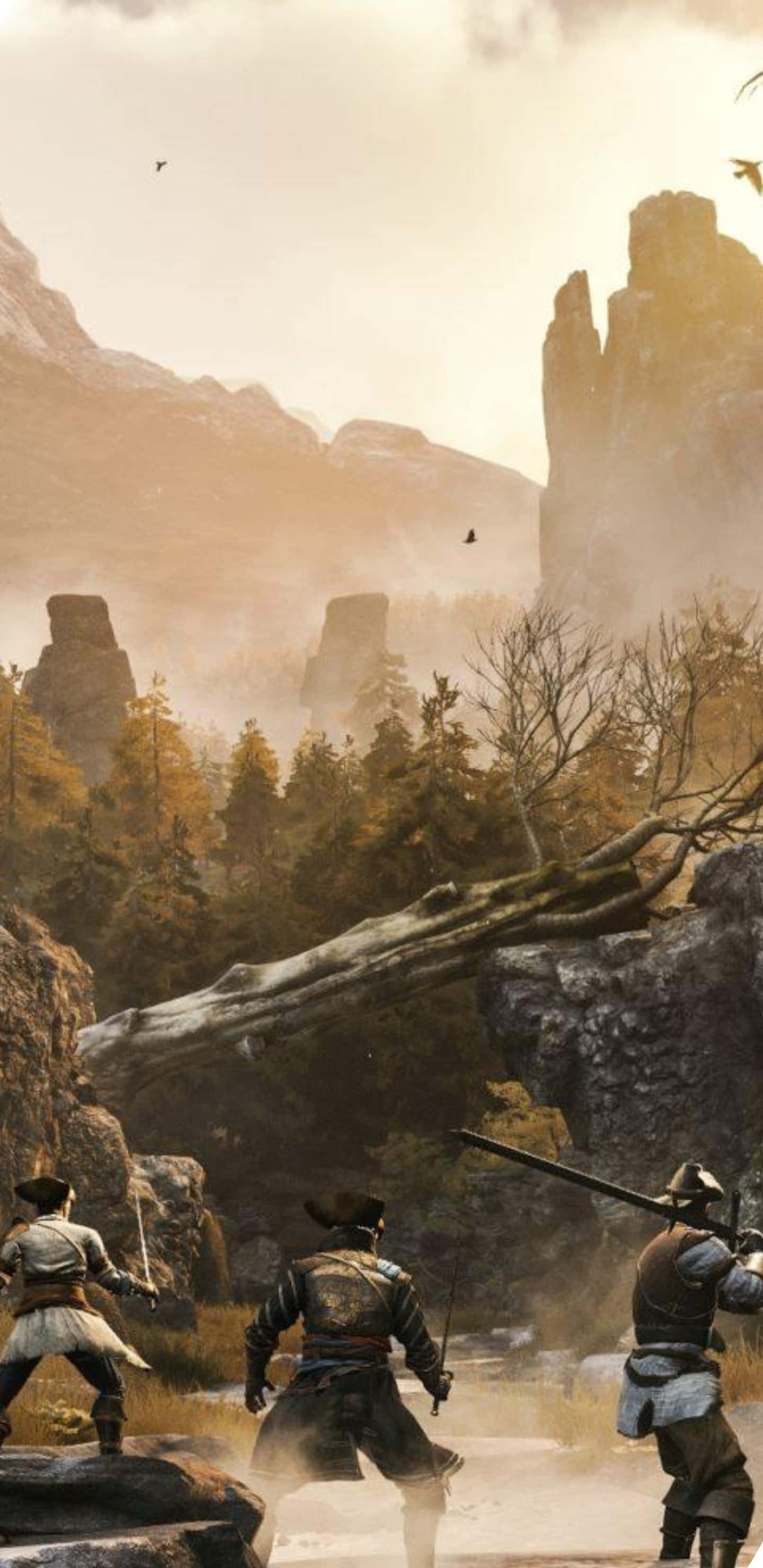 Шпалери Pixel 3xl Greedfall: Літаючий монстр та загін Шпалери