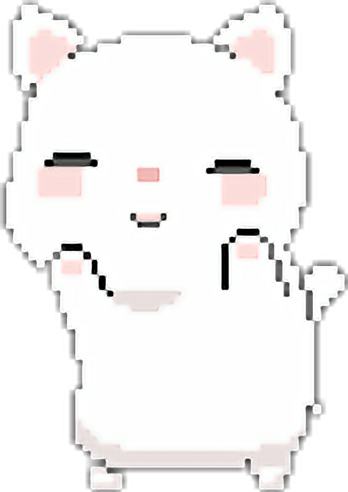 Милий піксельний кавайний котик.PNG Шпалери