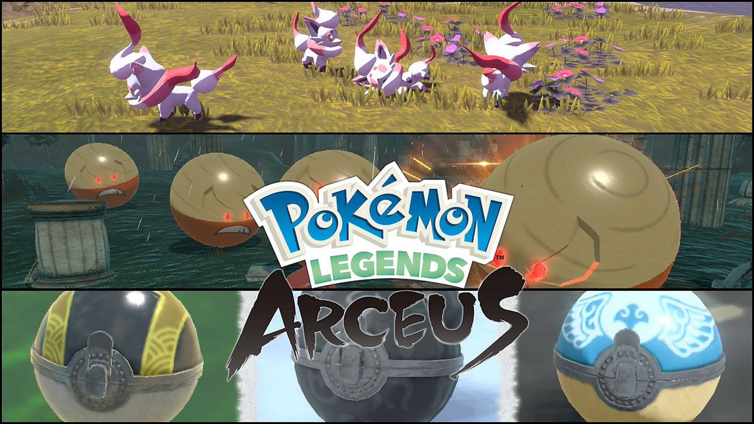 Колаж фото з Pokémon Legends Arceus Шпалери
