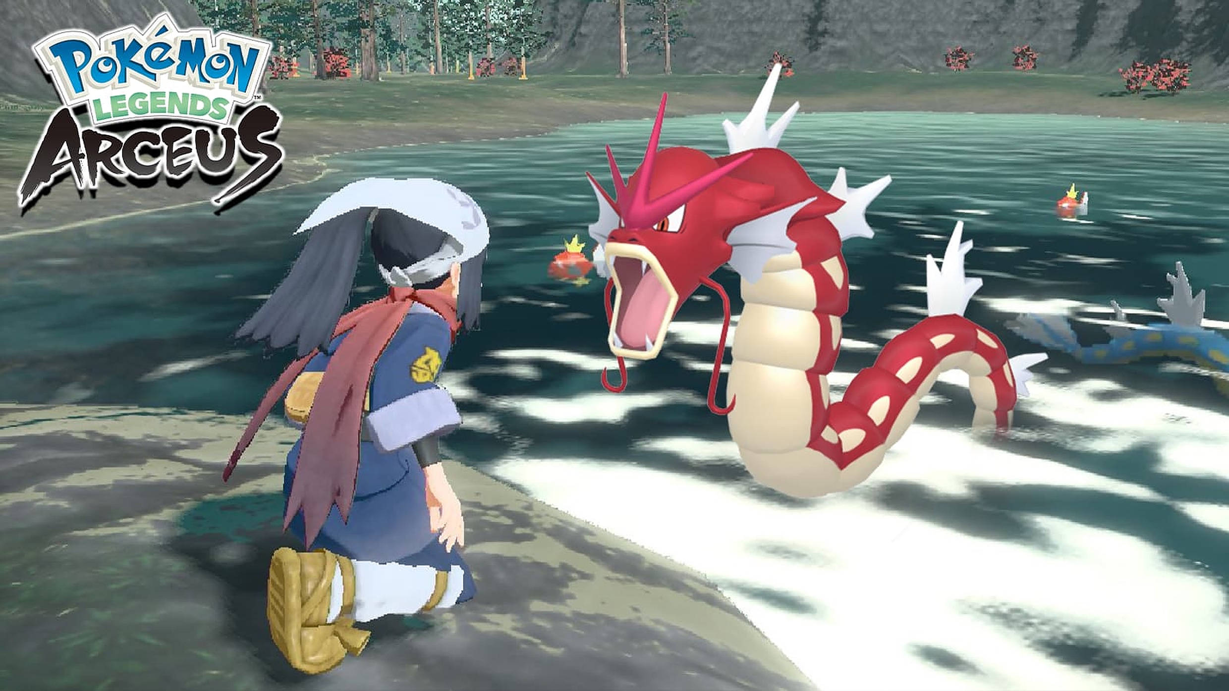 Pokemon Legends Arceus Червоний Гіарадос Шпалери