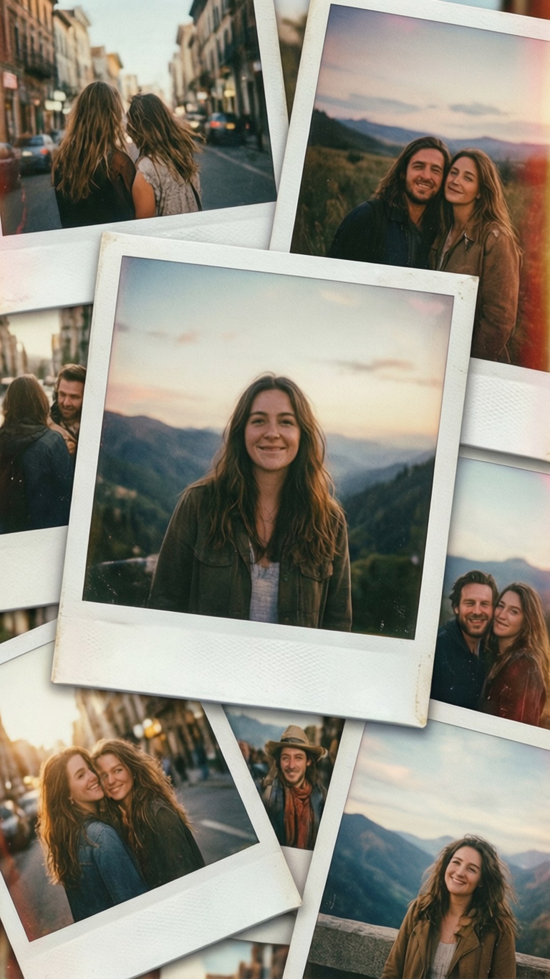 Подорожній колаж Polaroid Шпалери