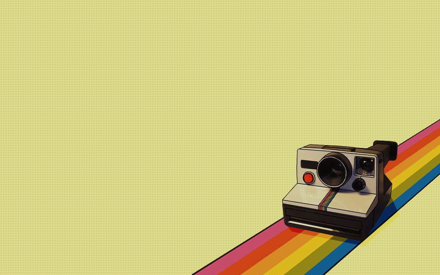 Жовтий пастельний райдужний значок камери Polaroid Шпалери