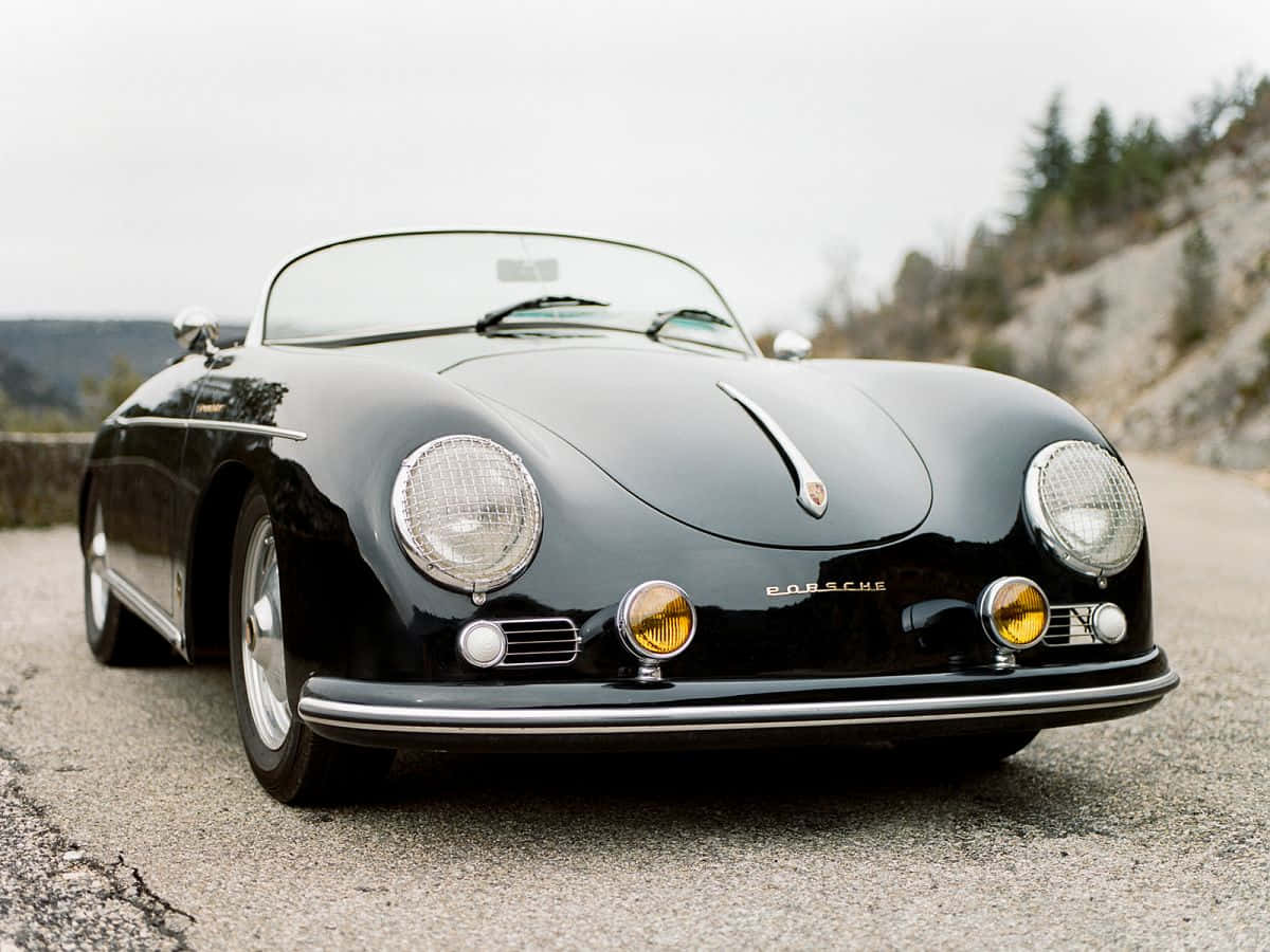 porsche 356 speedster — класичний чорний спортивний автомобіль Шпалери