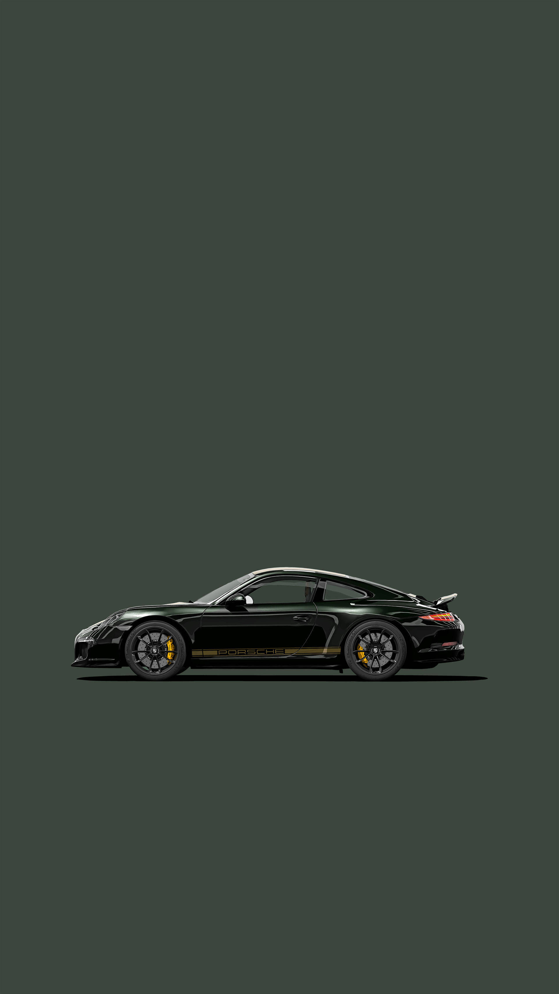 Темно-зелений Porsche 911 арт Шпалери