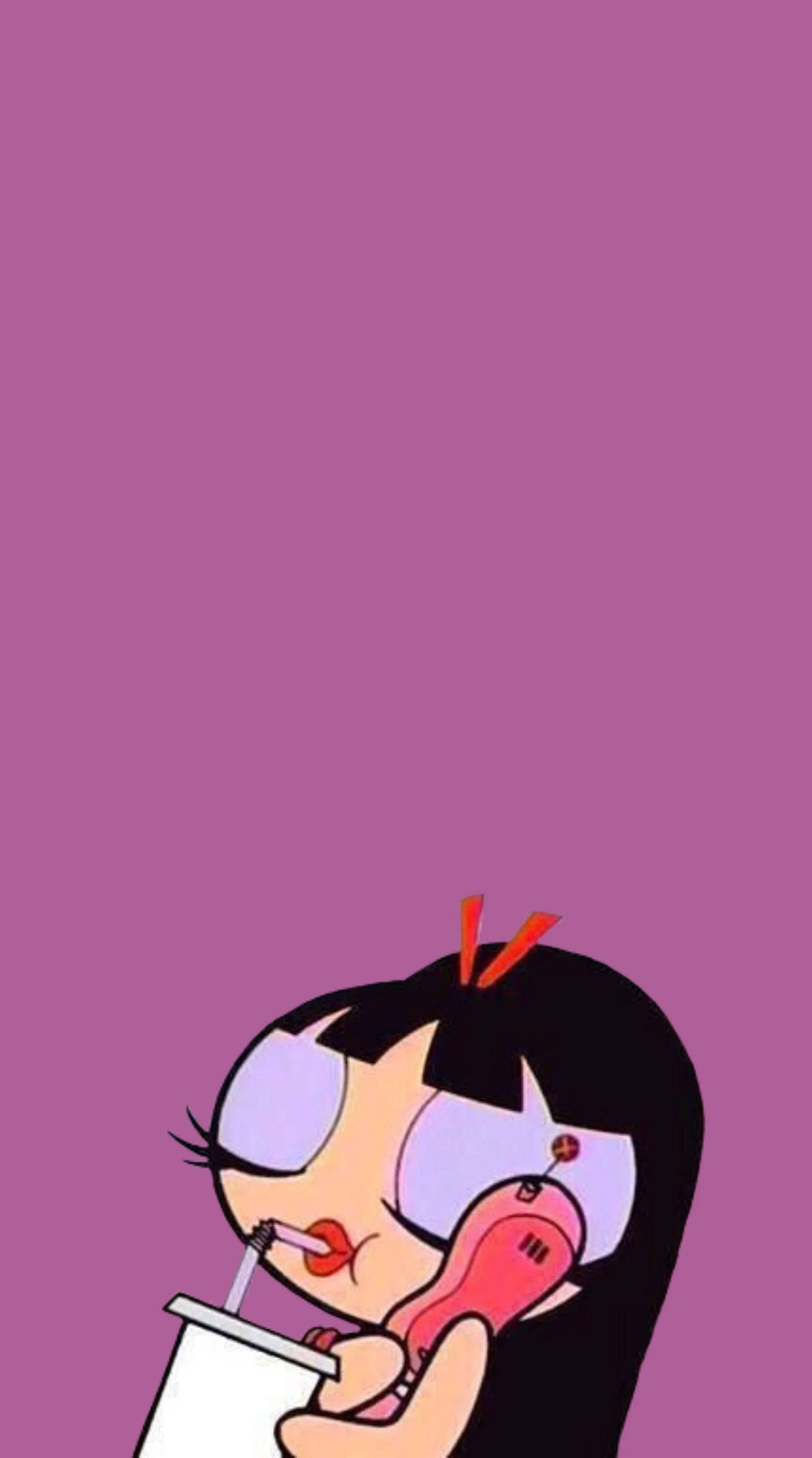 Естетичний мультяшний образ дівчини в стилі Powerpuff Girls Шпалери