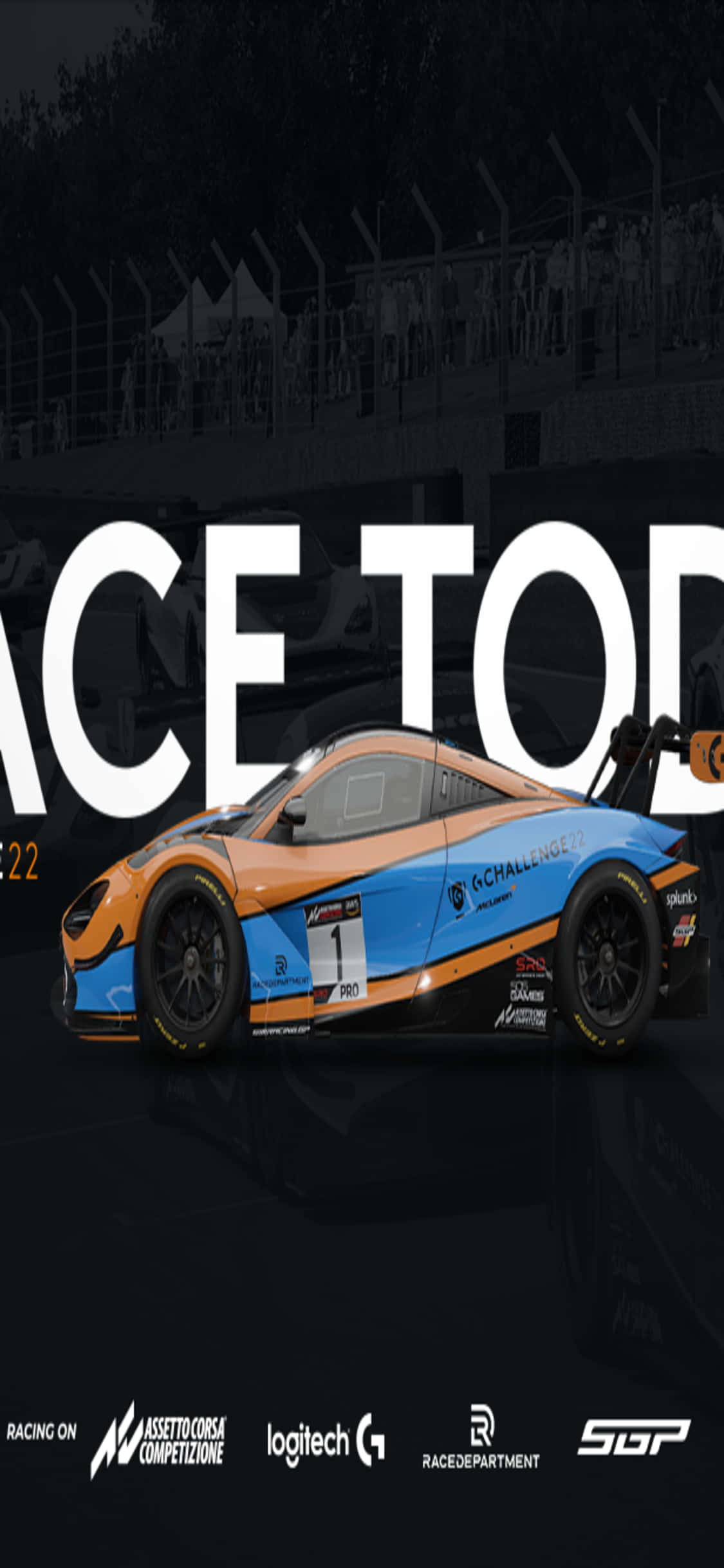 гоночная машина с надписью race today Шпалери