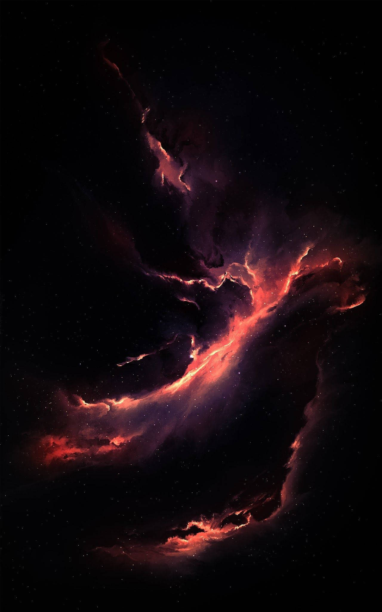 Red Thunder Cloud OLED iPhone Шпалери