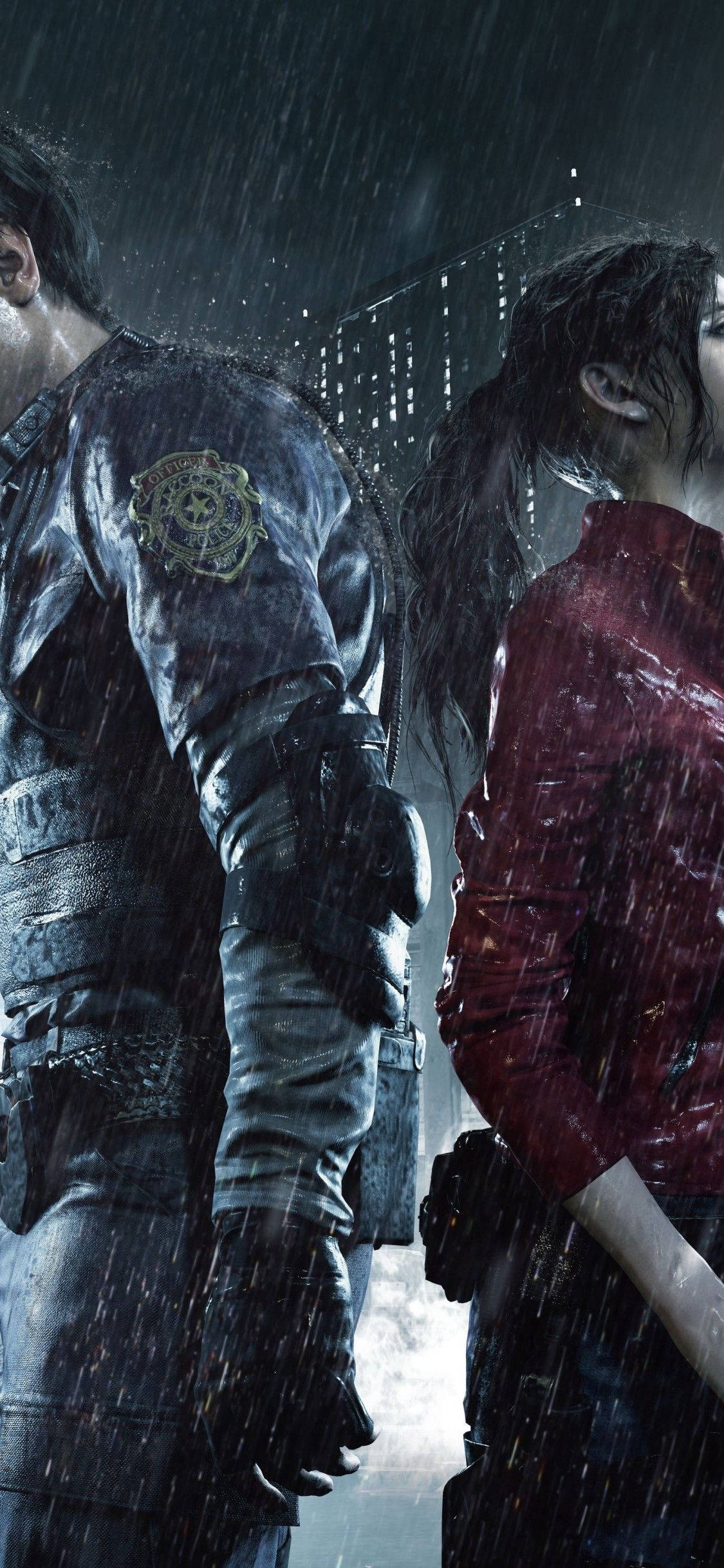 Друзья воссоединились - Леон Кеннеди и Клэр Редфилд в Resident Evil 2 Remake Шпалери