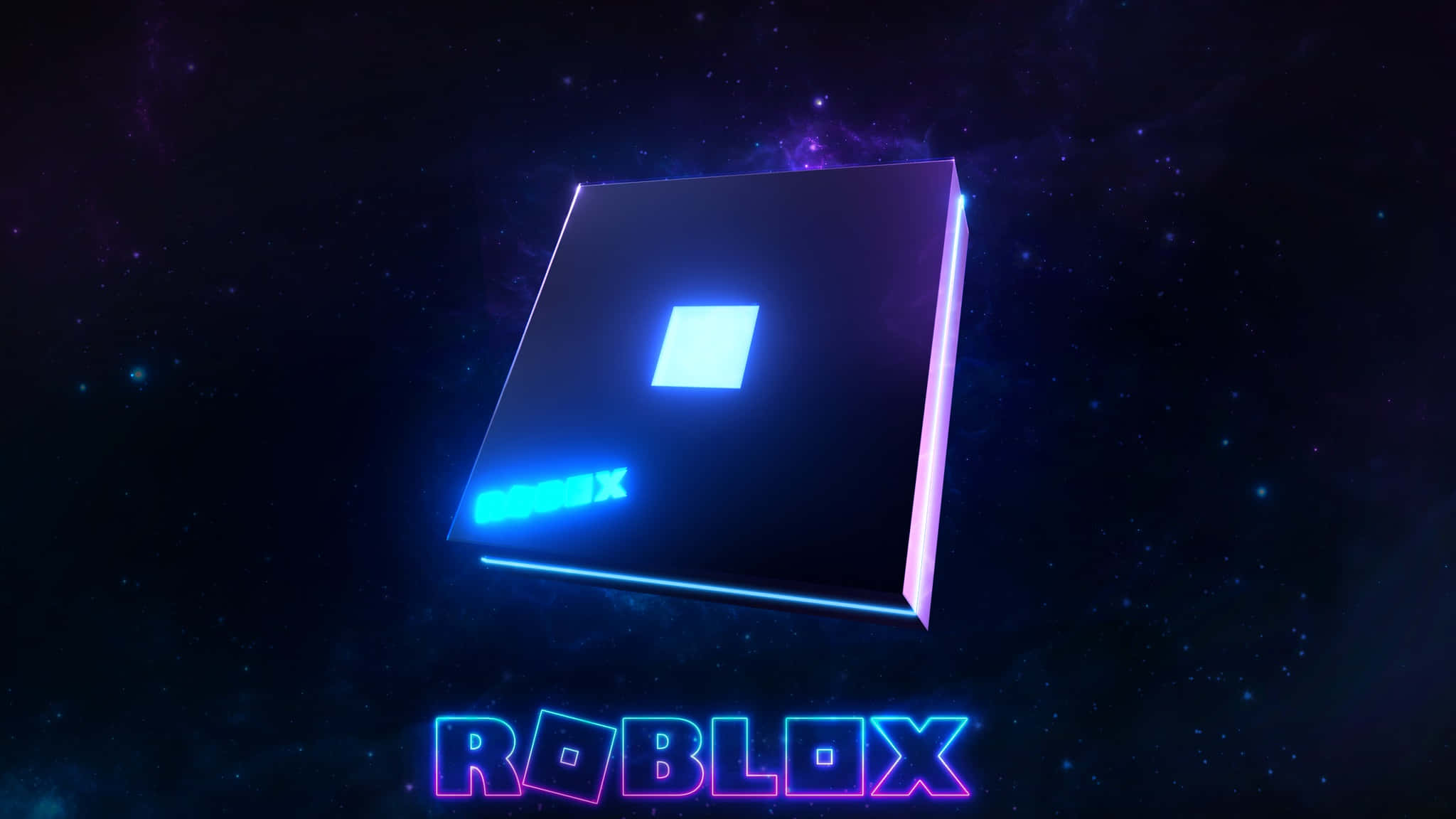 Фіолетово-блакитний логотип Roblox Шпалери