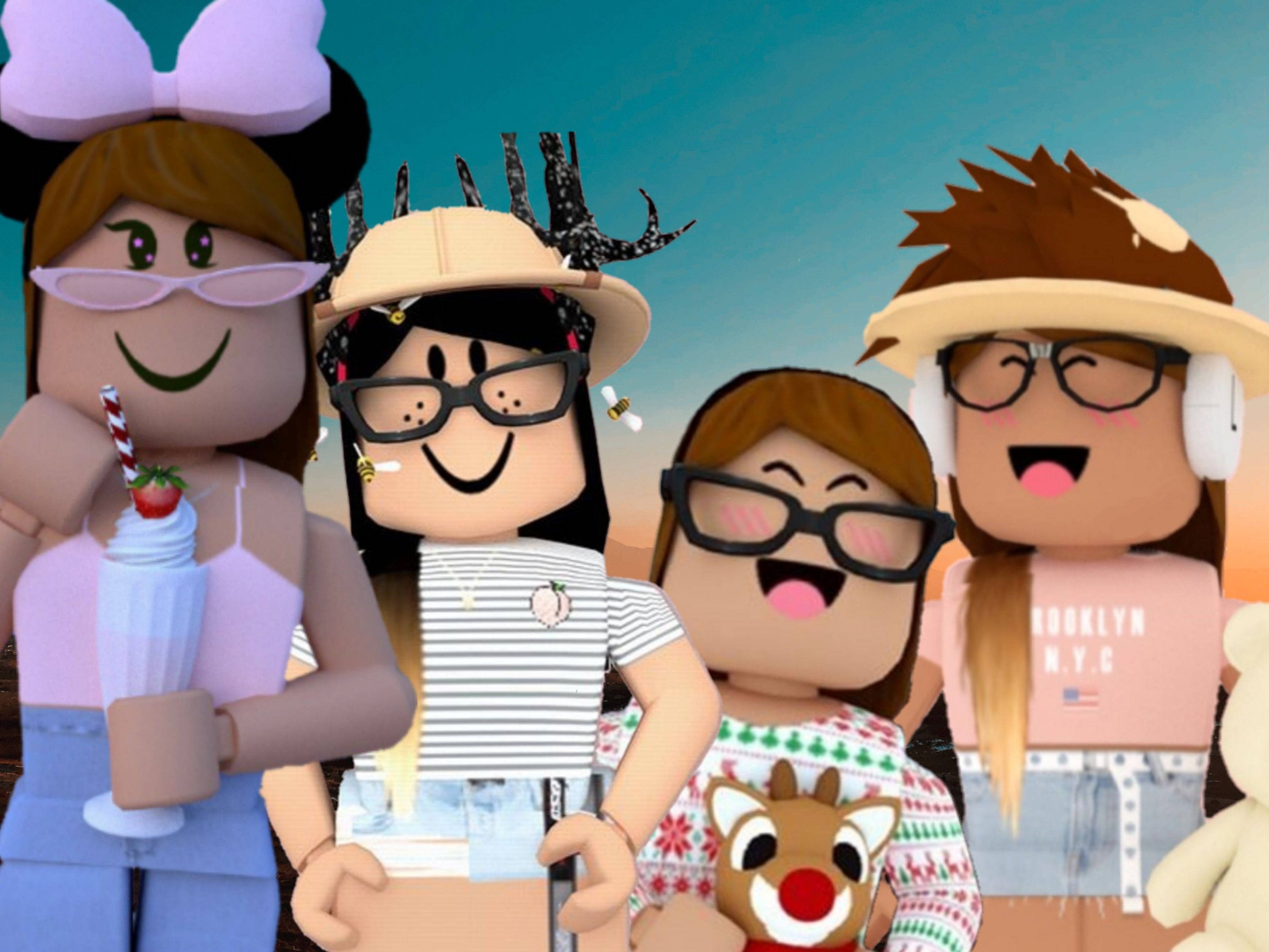 Щасливі милі дівчатка Roblox Шпалери