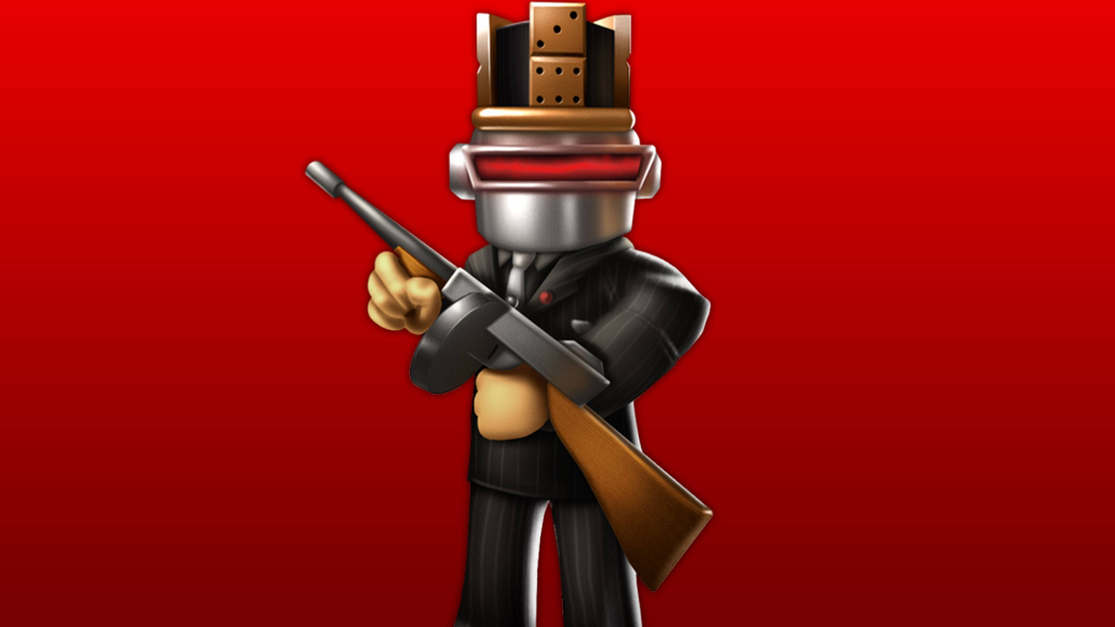 Робот Roblox стріляє з пістолета Шпалери