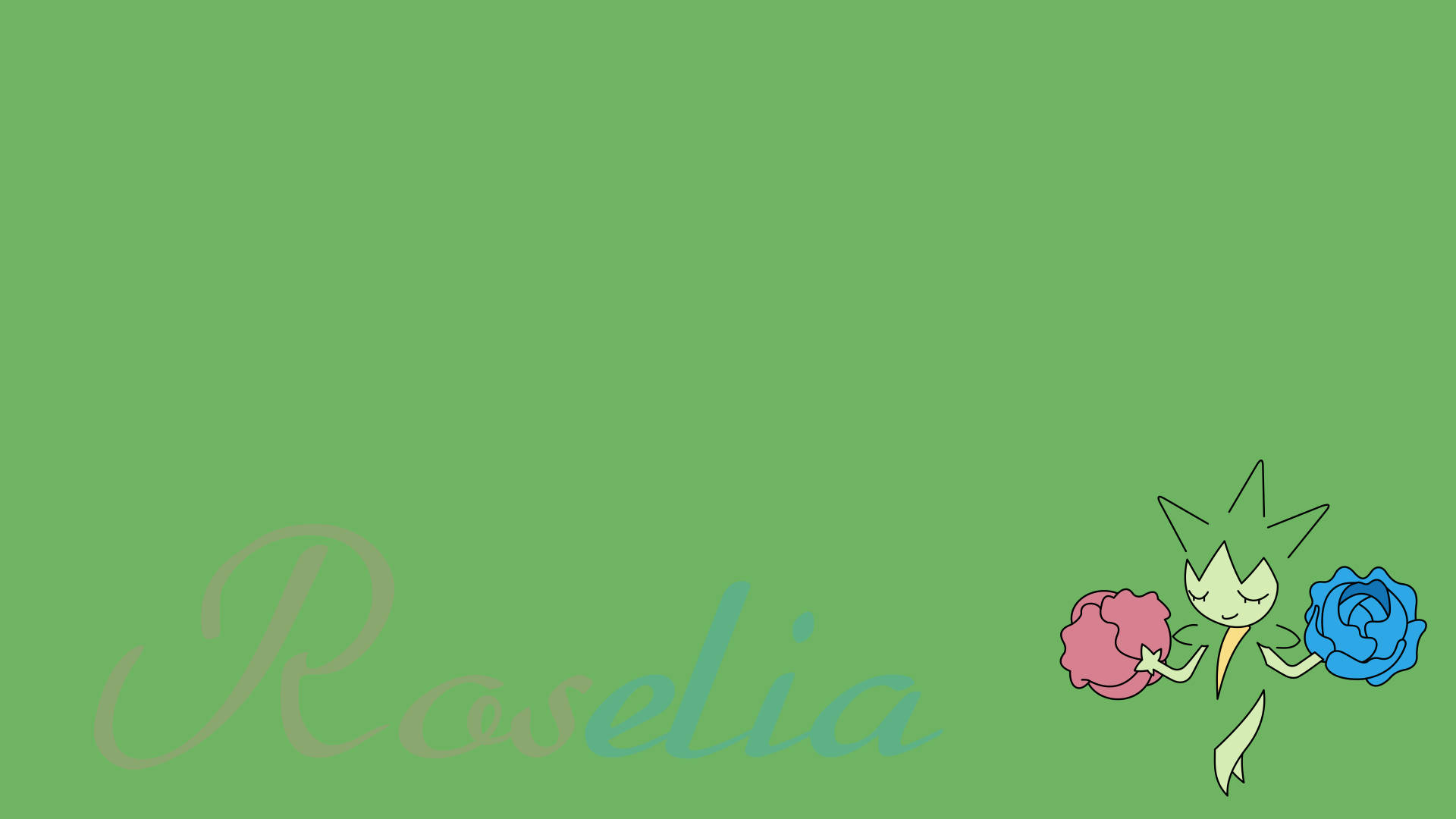 Roselia зелений фон ім'я Шпалери