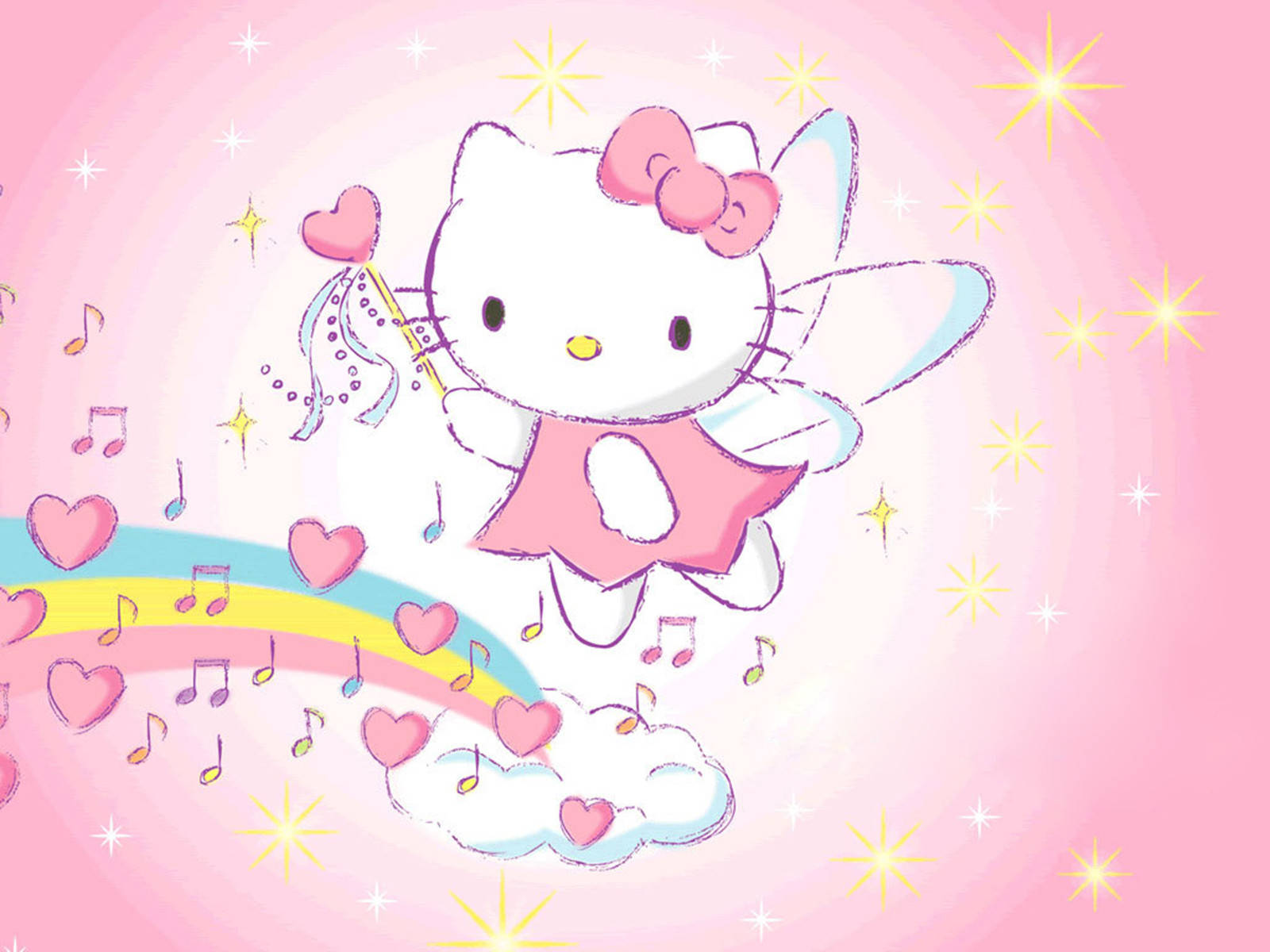 Sanrio Робочий стіл Hello Kitty Музична фея Шпалери