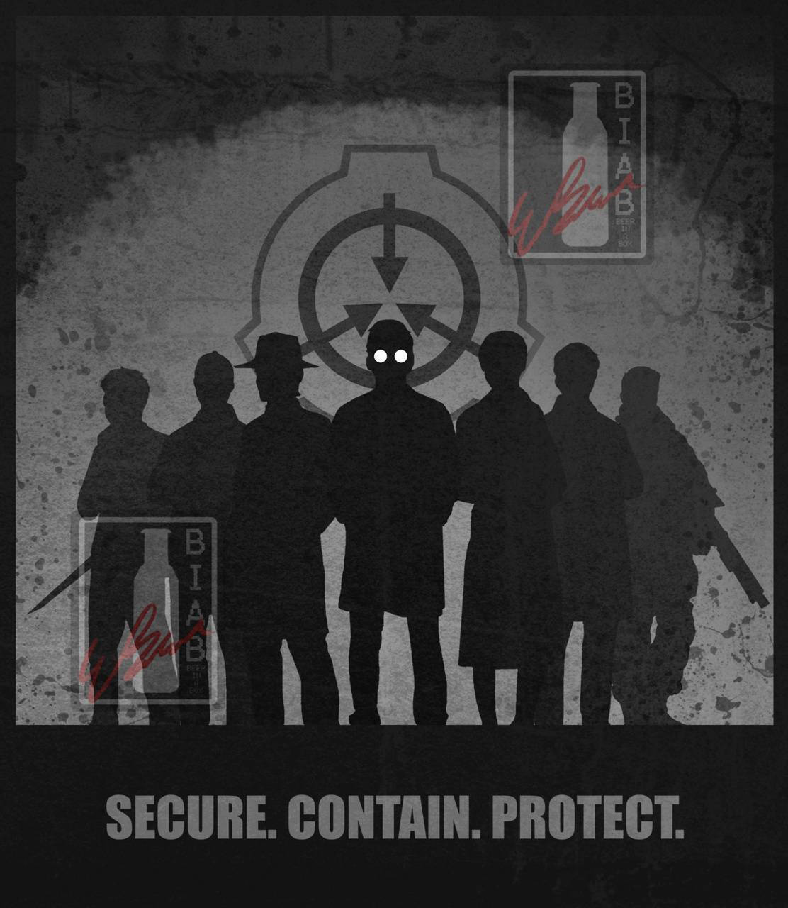 Персонажи SCP в теневой форме Шпалери