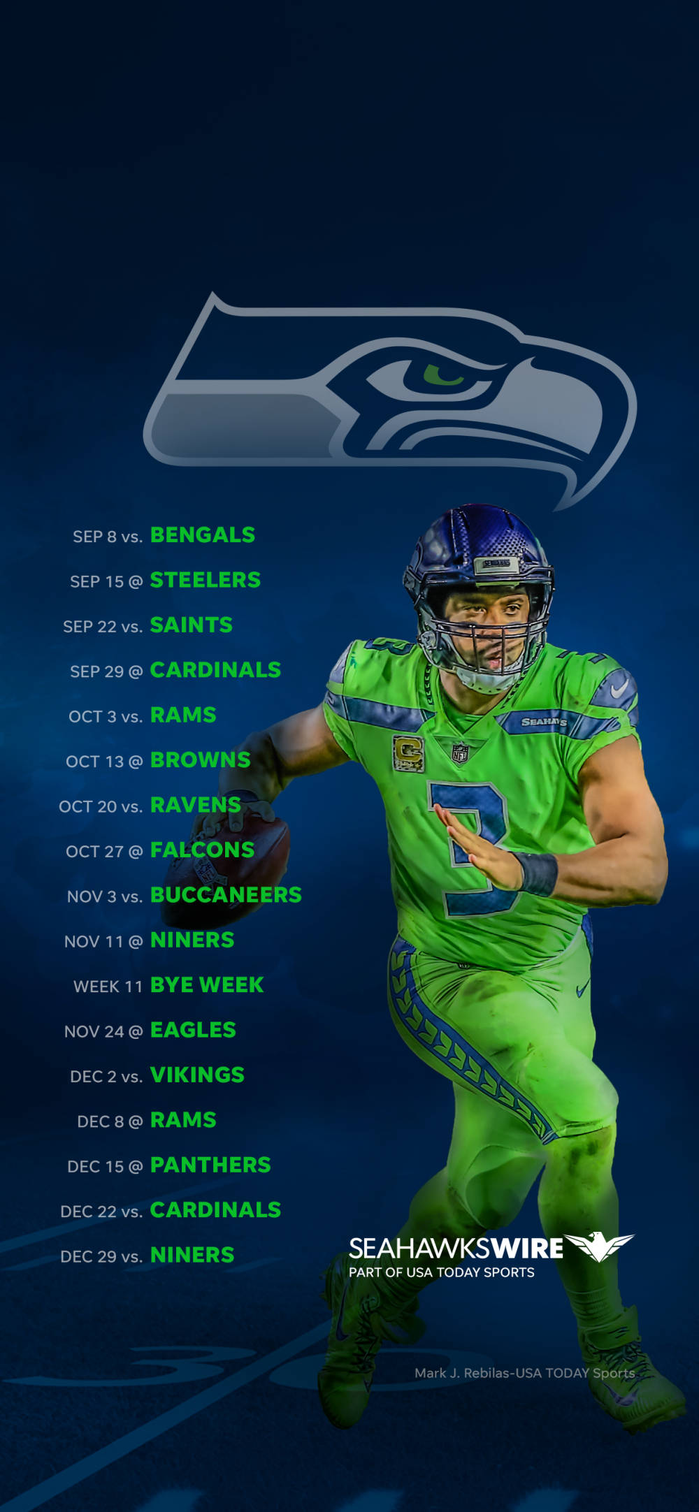 Расписание Seattle Seahawks Шпалери