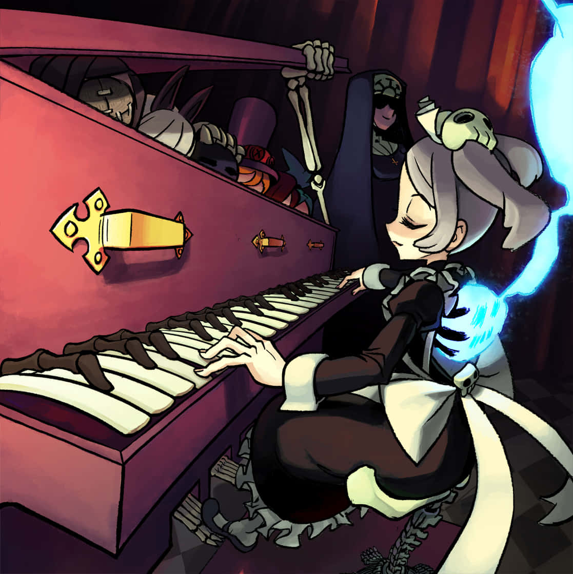 Кривава Марі з Skullgirls грає на піаніно Шпалери
