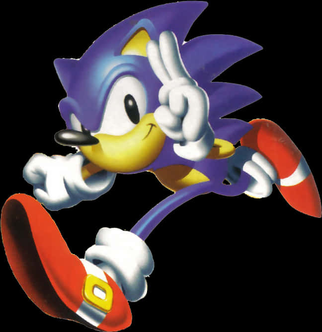 Класичний Sonic із знаком миру Шпалери