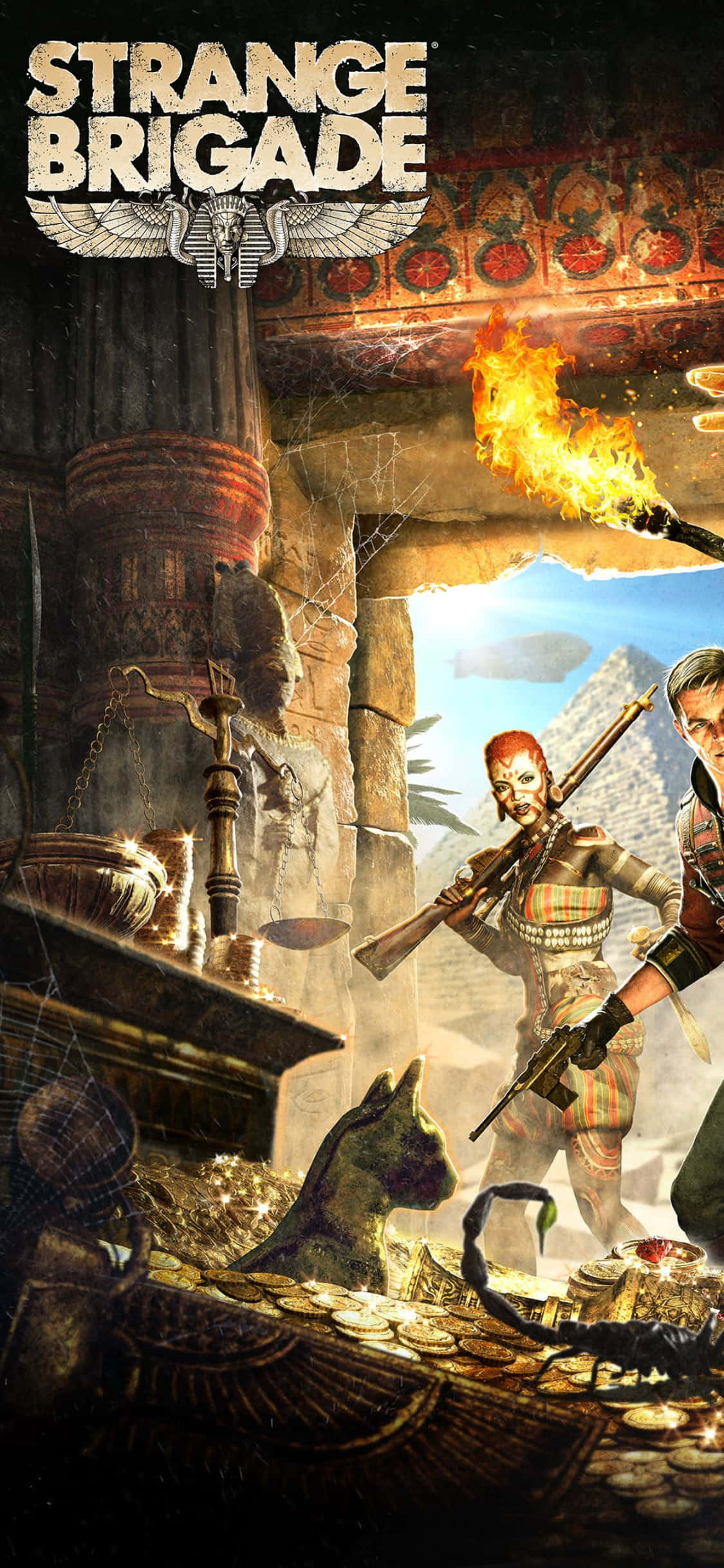 Захватывающий игровой фон Strange Brigade для iPhone X Шпалери