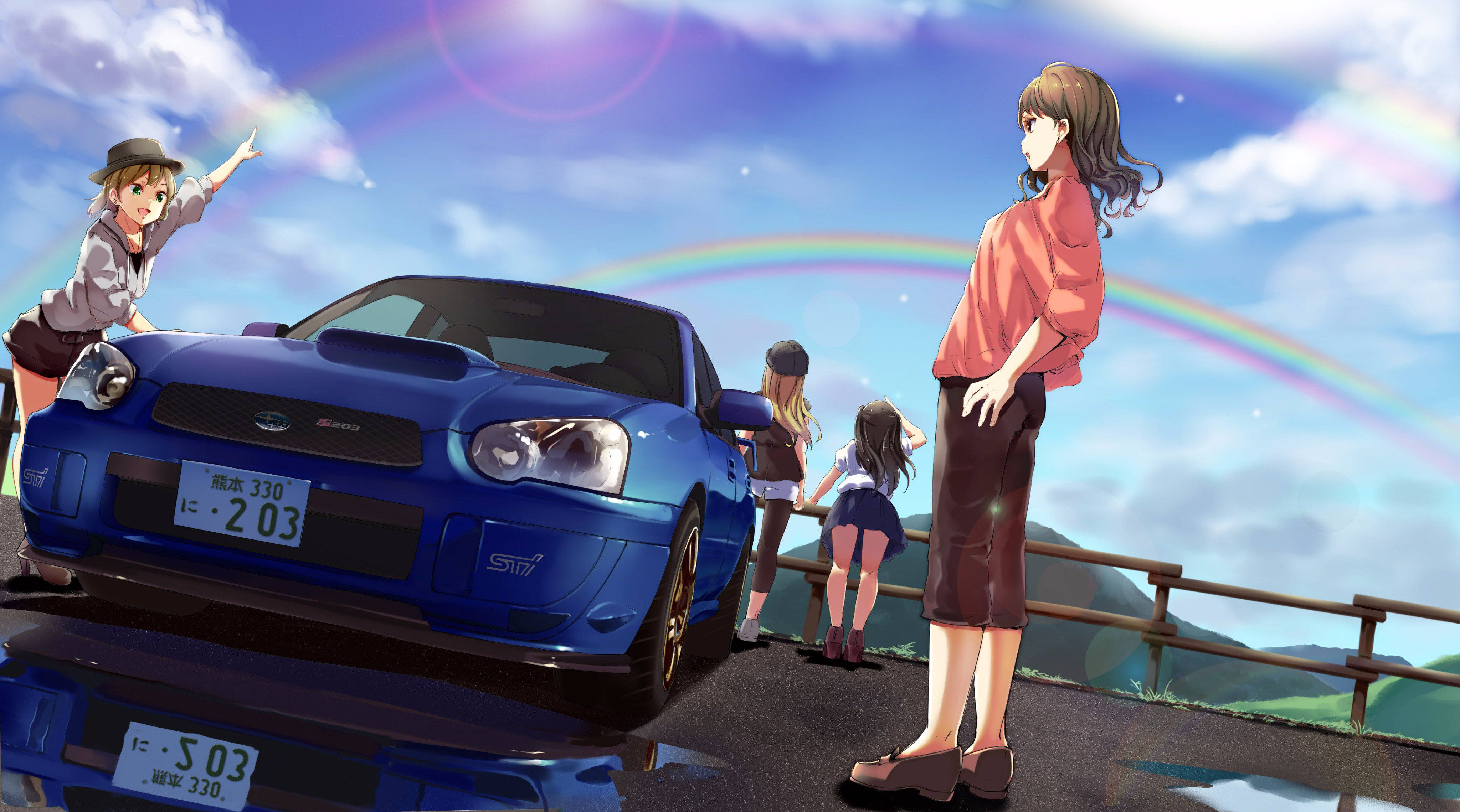 Аніме-стиль Subaru WRX у дрифті Шпалери