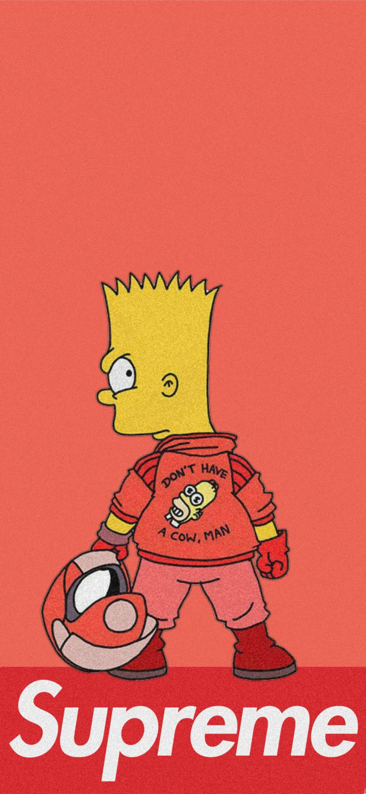 Барт Сімпсон Оранжевий Supreme Шпалери