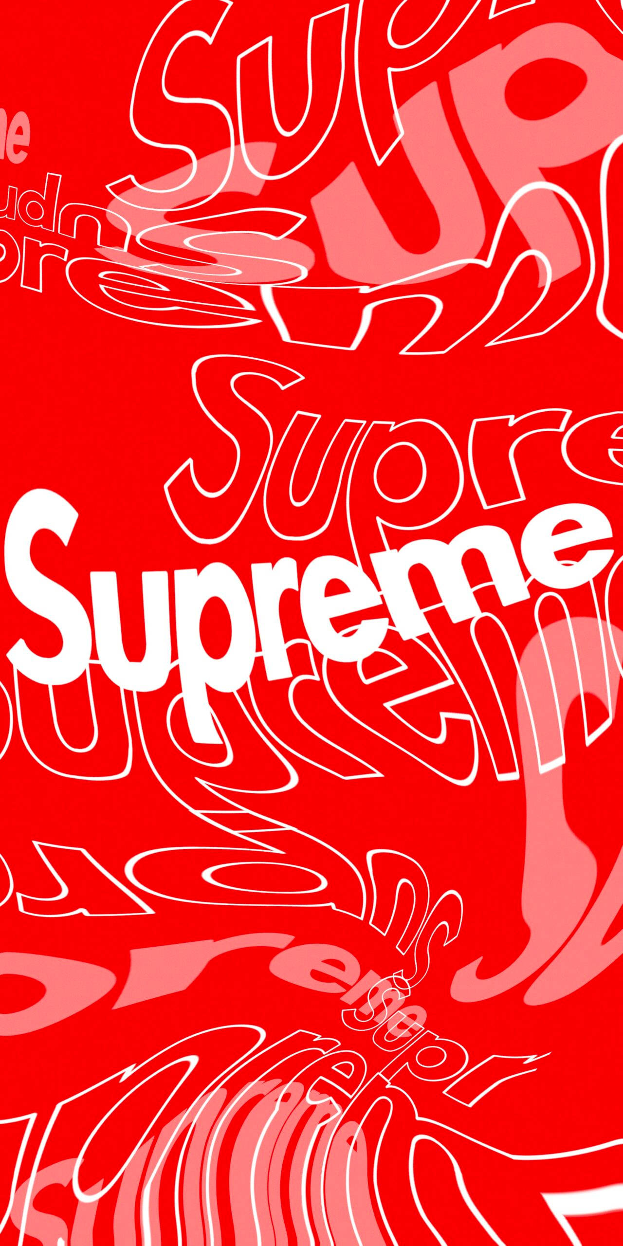 Красный Supreme волнистые шрифты Шпалери