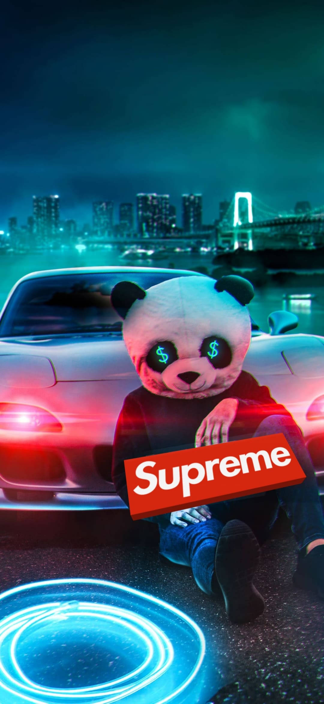 Епический красный Supreme с пандой Шпалери