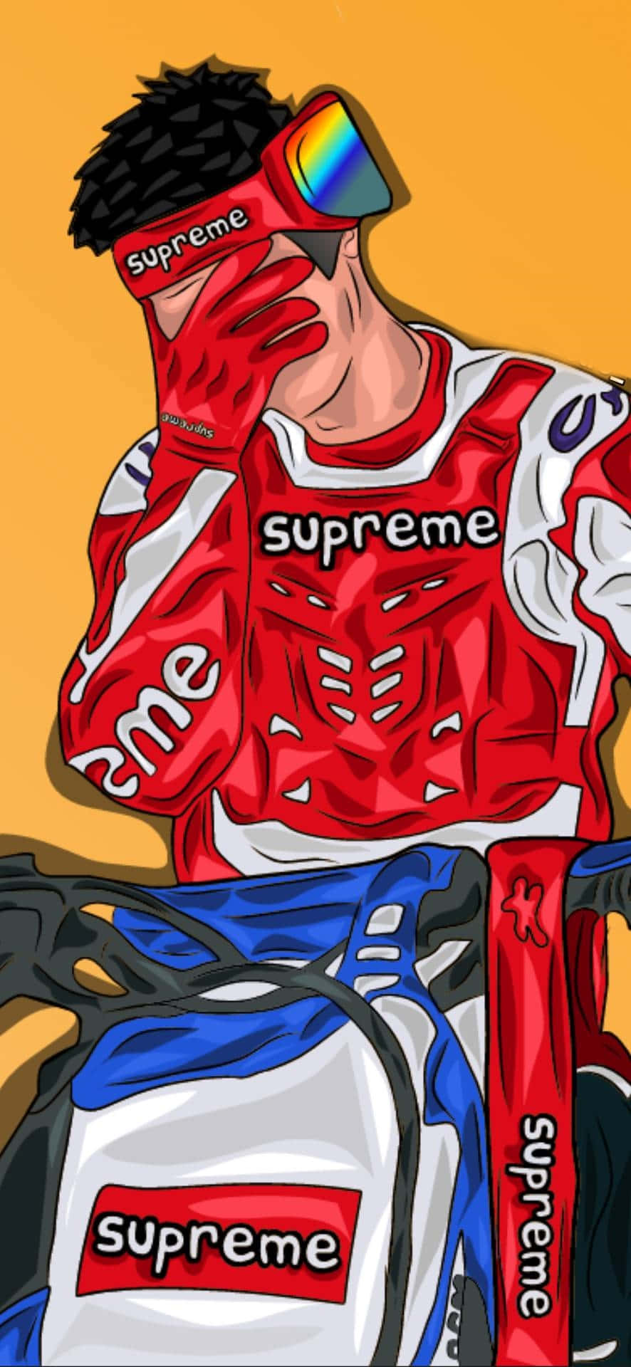 Насладитесь городским стилем с Supreme Simpson Шпалери