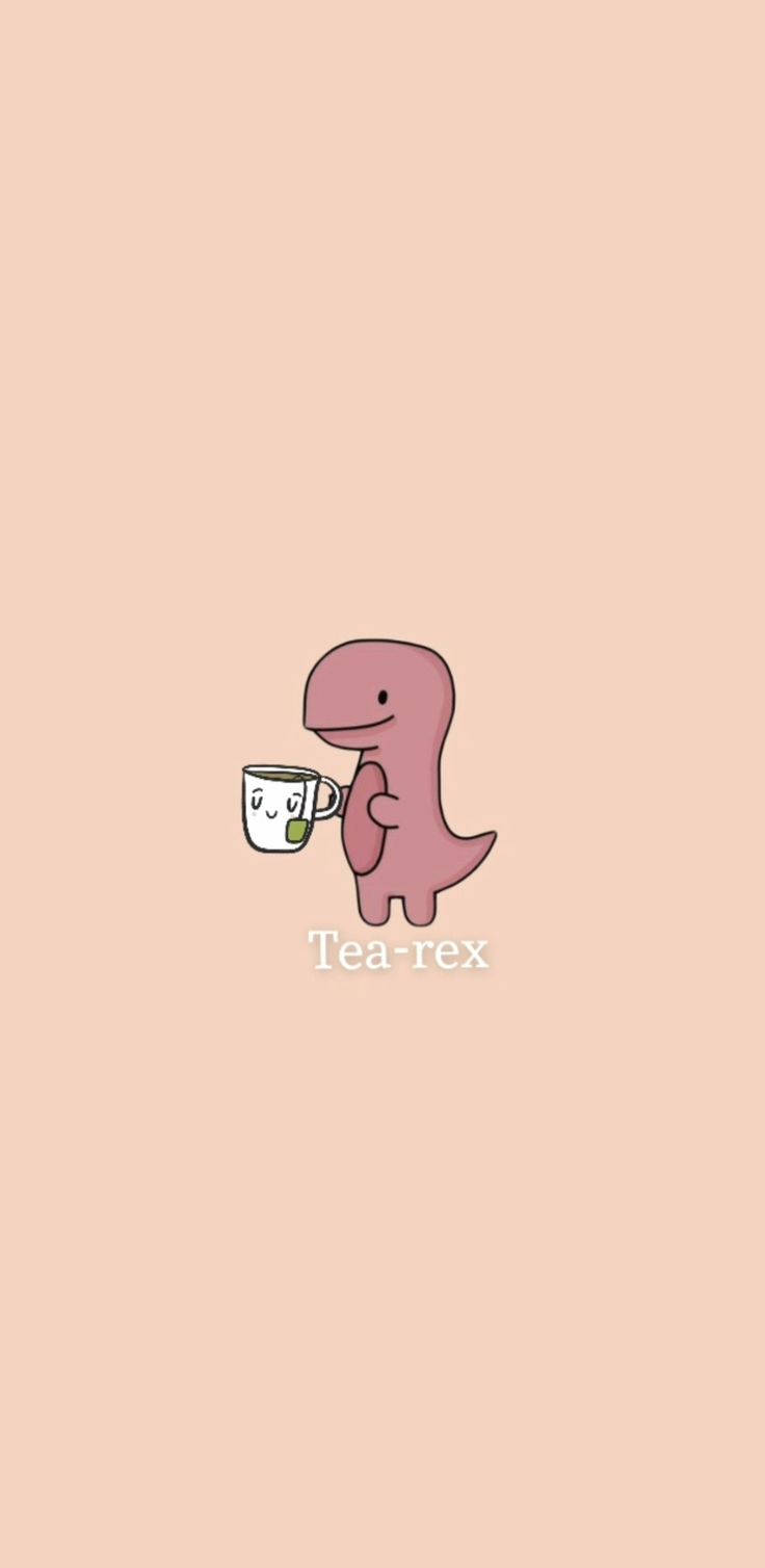 Tea-rex Динозавр Каваї iPhone Шпалери